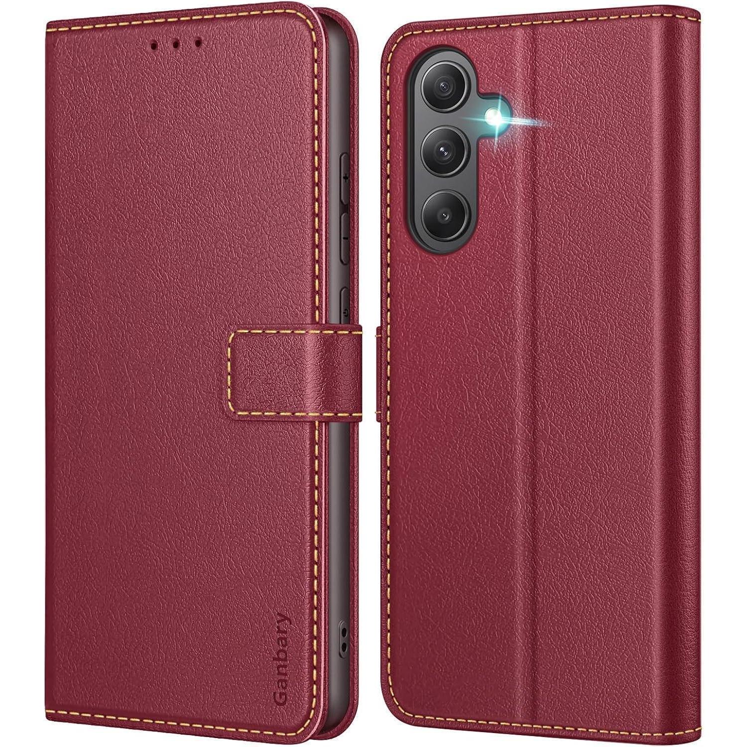 Handyhülle Samsung Galaxy A35 5g Klapphülle Kartenschlitze Weinrot