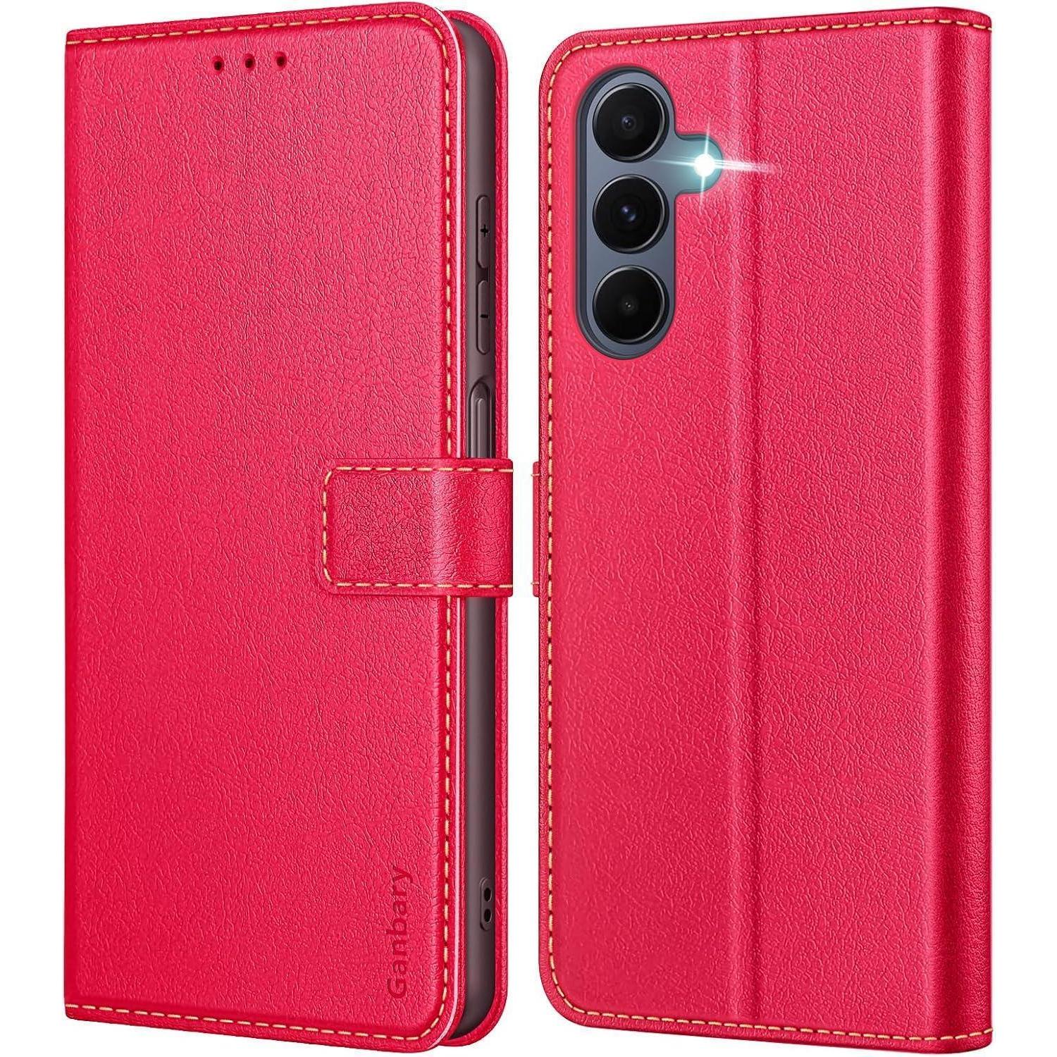 Handyhülle Samsung Galaxy A16 Klapphülle Leder Samsung Galaxy A16 Rot