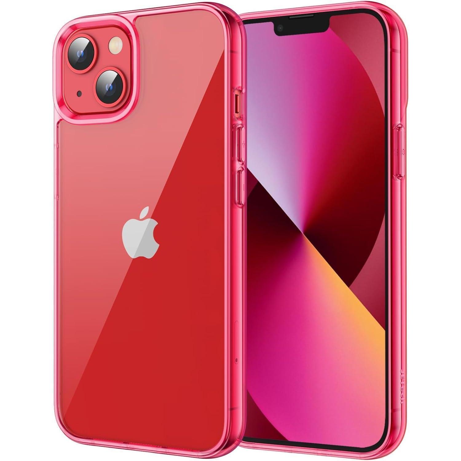Hülle Iphone 13 Transparent Stoßstange Anti Kratzt Rot