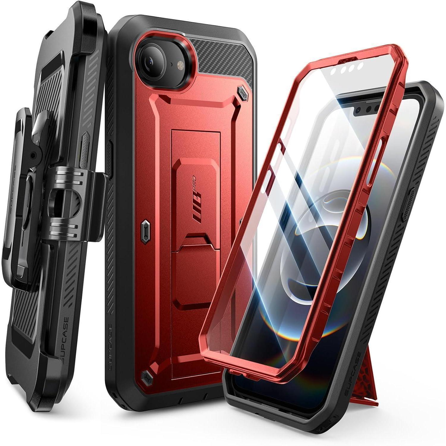 Hülle Iphone16e 360 Grad Bumper Displayschutz Rot