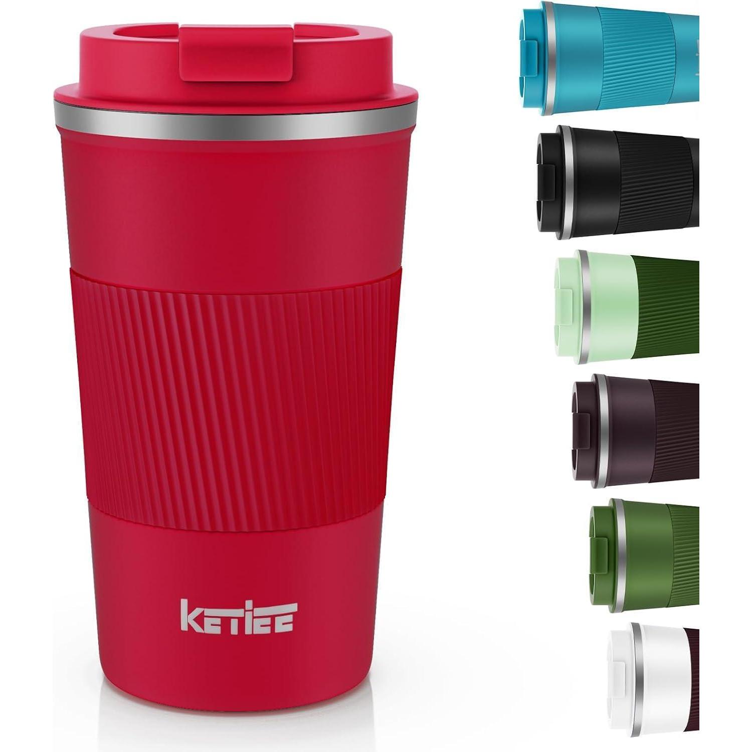 Ketiee Kaffeebecher To Go Thermobecher 510ml Doppelwandig Rot
