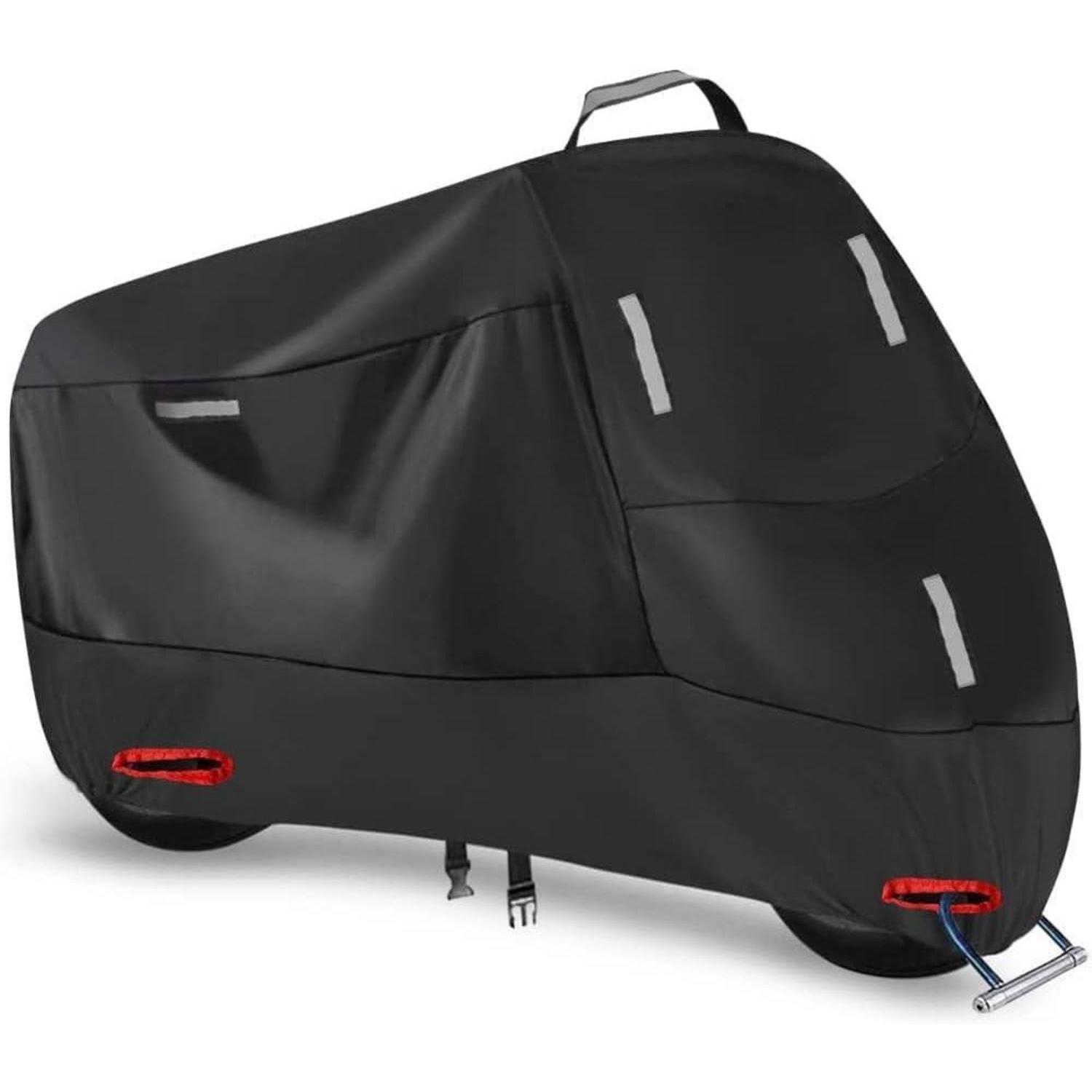 Motorradabdeckung 300d Wasserdichte Abdeckplane Oxford Silber Schwarz