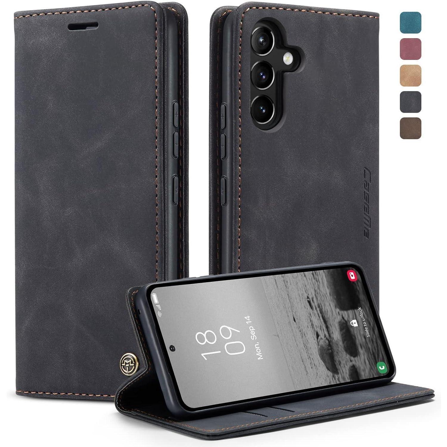 Kzb Samsung Galaxy A54 5g Handyhülle Leder Flip Case Schwarz