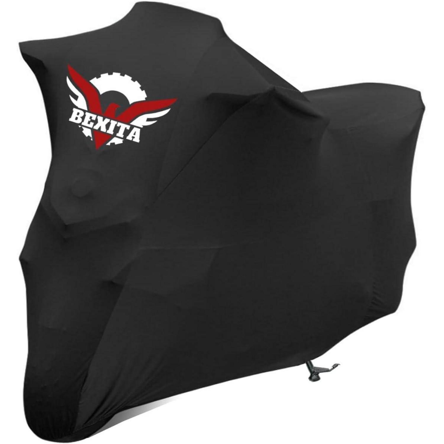 Indoor Motorrad Abdeckplane Xxl Schwarz Atmungsaktiv Stretch Stoff Staubschutz