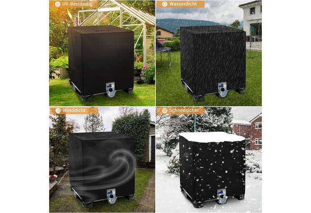 Dokon Ibc Tank Abdeckung 1000l Container Schutzhülle Schwarz 420d Oxford