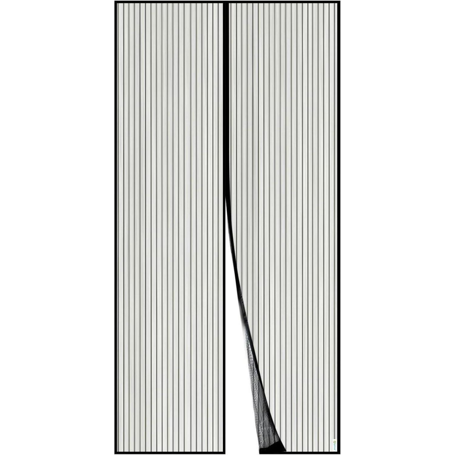 Fliegengitter Tür Insektenschutz Magnet 120x220 Cm Schwarz