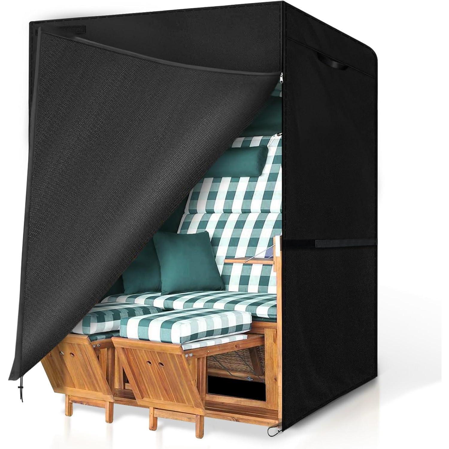 Strandkorb Schutzhülle 135x105x175/140cm 420d Oxford Gewebe Wasserdicht
