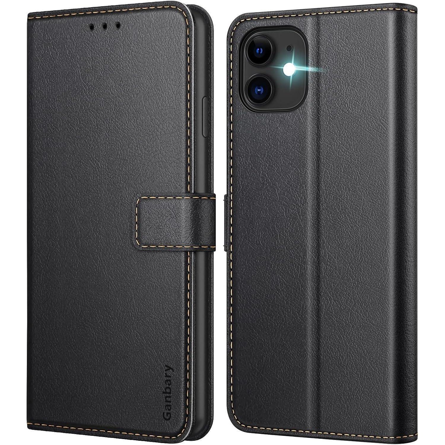 Ganbary Iphone 11 Hülle Premium Leder Klapphülle Karten Magnet Standfunktion