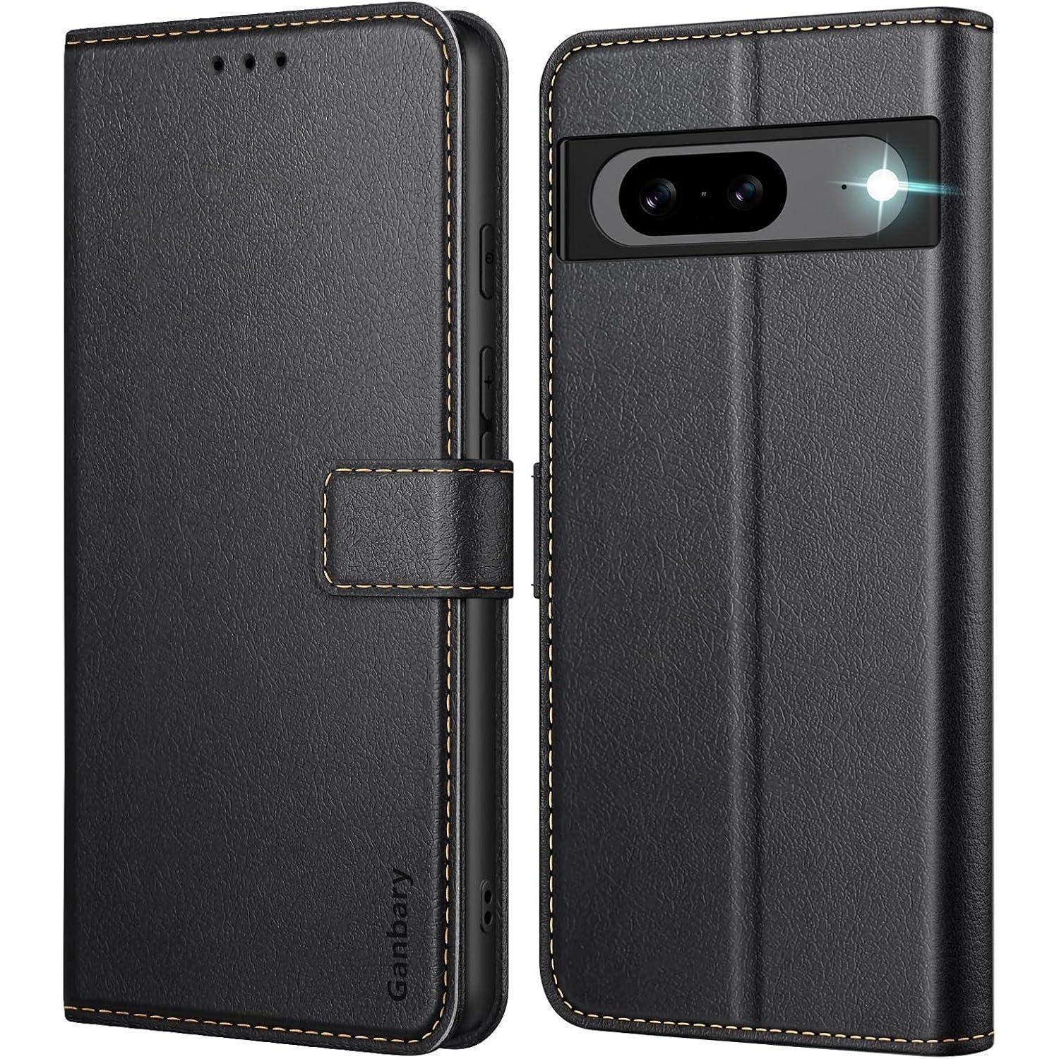 Premium Leder Handyhülle Für Google Pixel 8a Schwarz