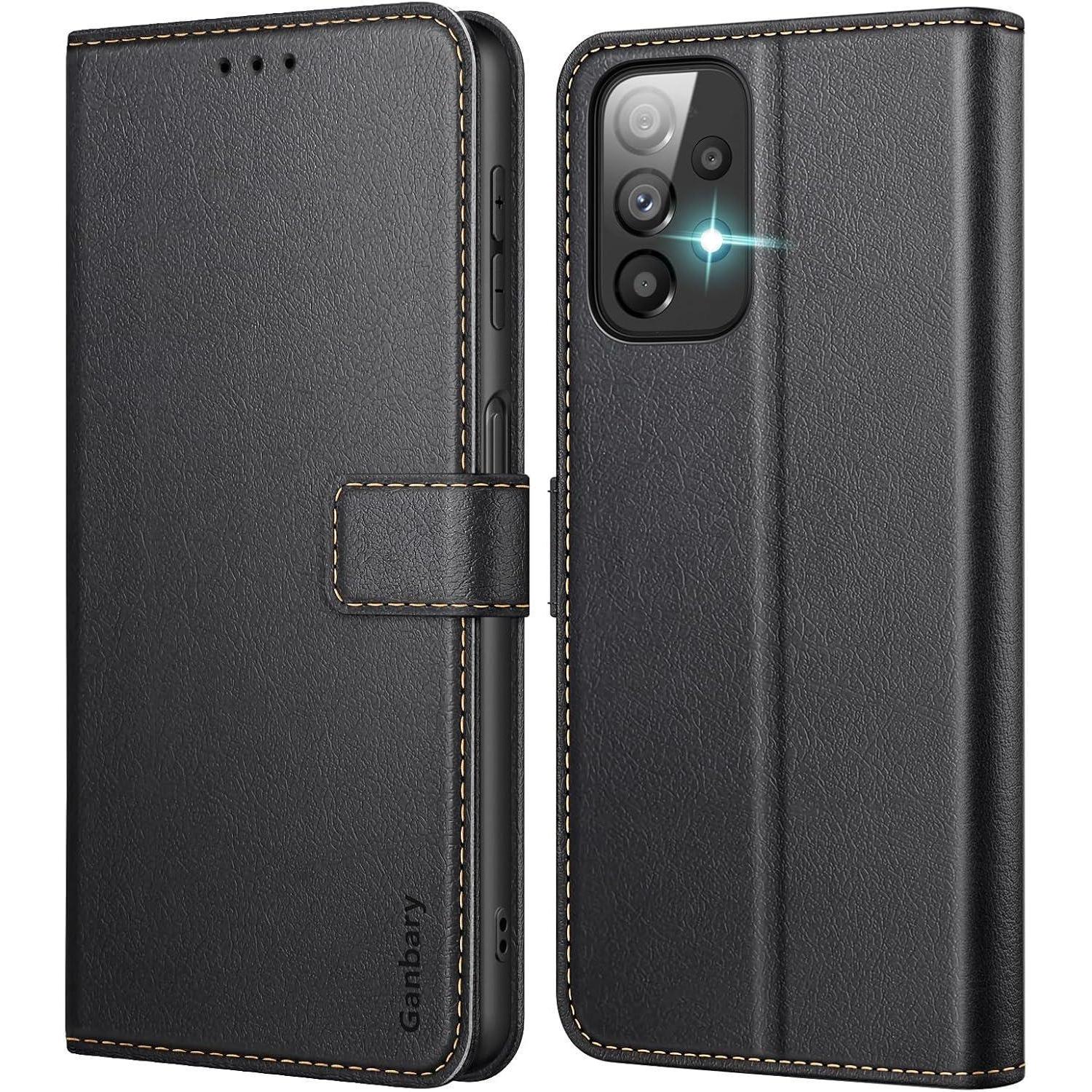 Samsung Galaxy A23 4g/5g Handyhülle Leder Klapphülle Schwarz Standfunktion