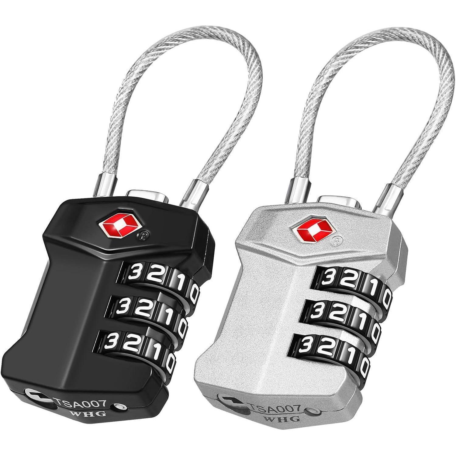 Gepäckschloss Tsa Zahlenschloss 3stellig 2 Stücke Schwarz Und Silber
