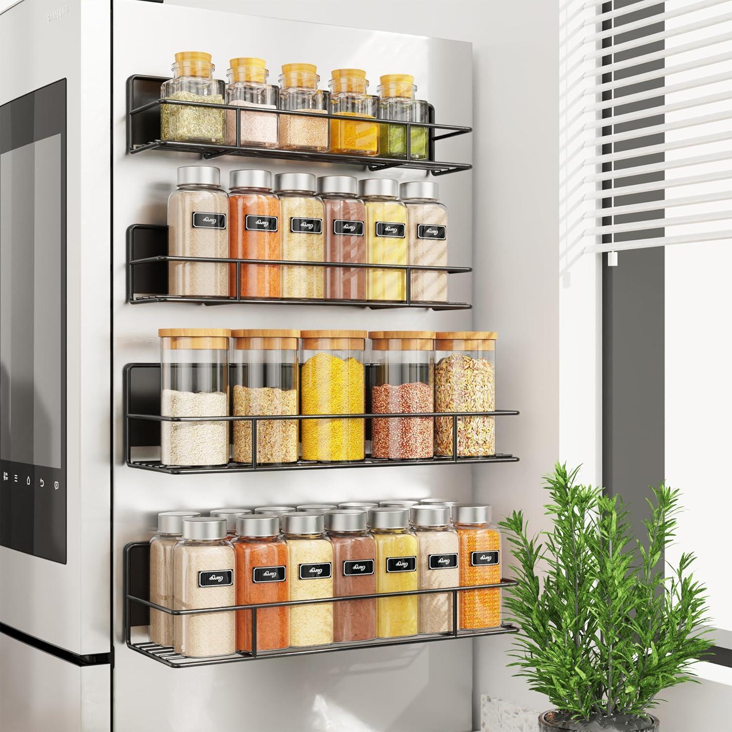 Gewürzregal Magnetisch Kühlschrank Ohne Bohren 4 Stück Große