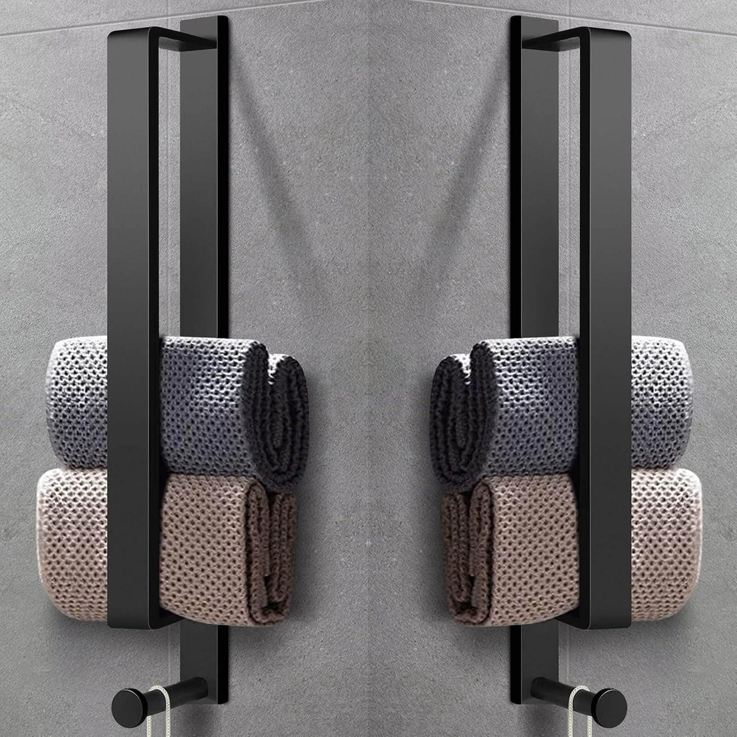 Handtuchhalter Selbstklebend Edelstahl 43.5cm Ohne Schwarz(2pcs)