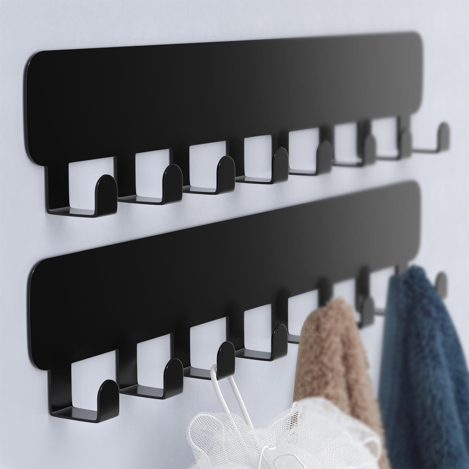 Handtuchhalter Selbstklebend Edelstahl Klebehaken Schwarz Zwei Anlagen