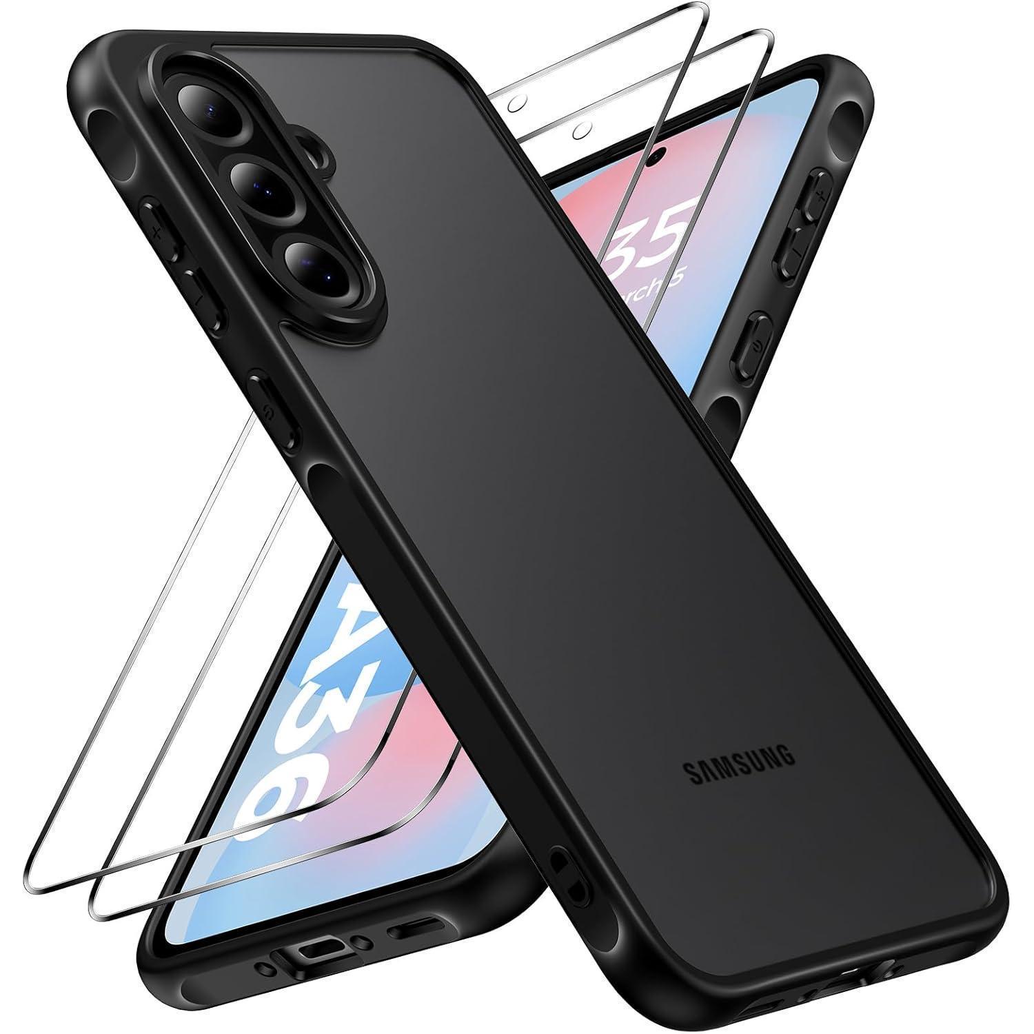 Handyhülle A36 5g Panzerglas 3er Stoßfest Samsung Galaxy A36 Schwarz