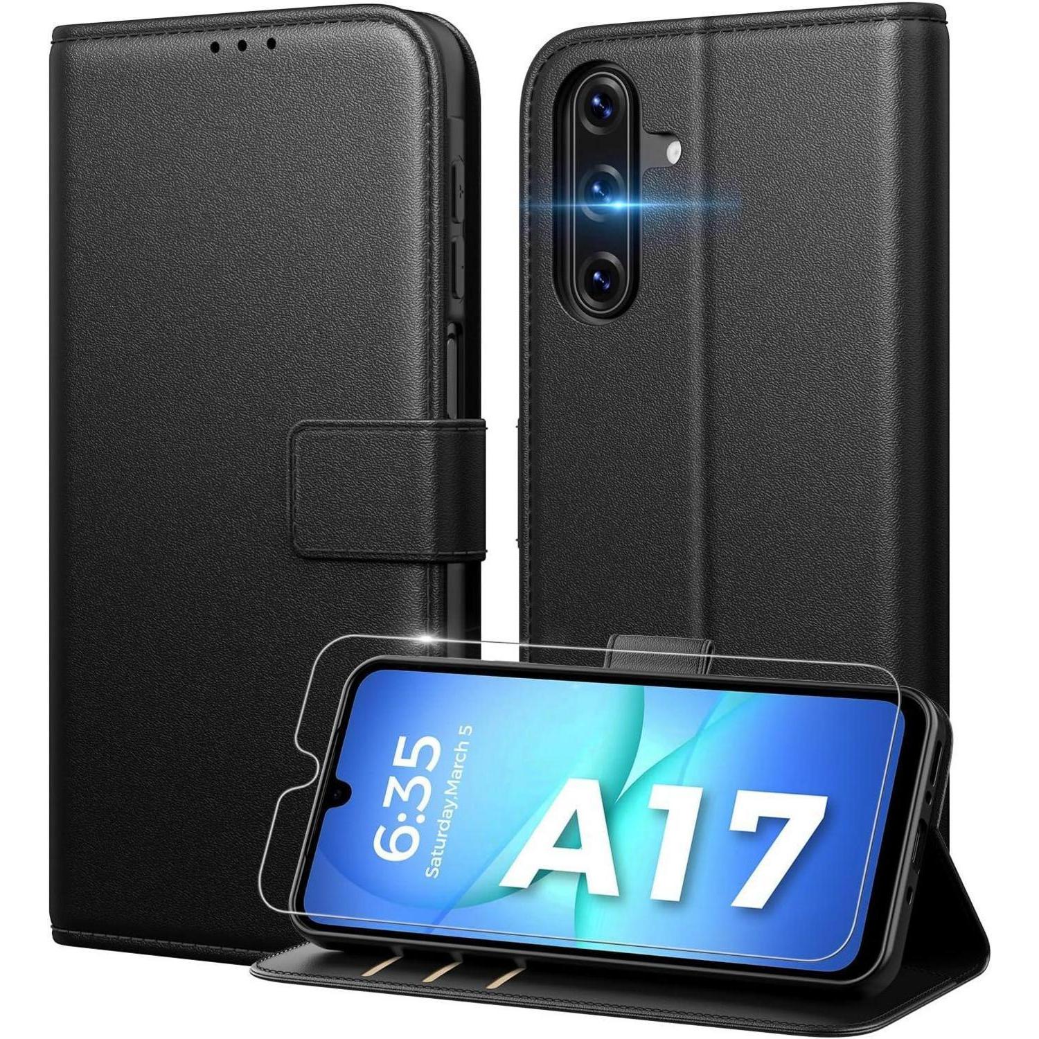Handyhülle A17 5g Samsung Galaxy A17 Schwarz Mit Geh&xe4rtetem Glas