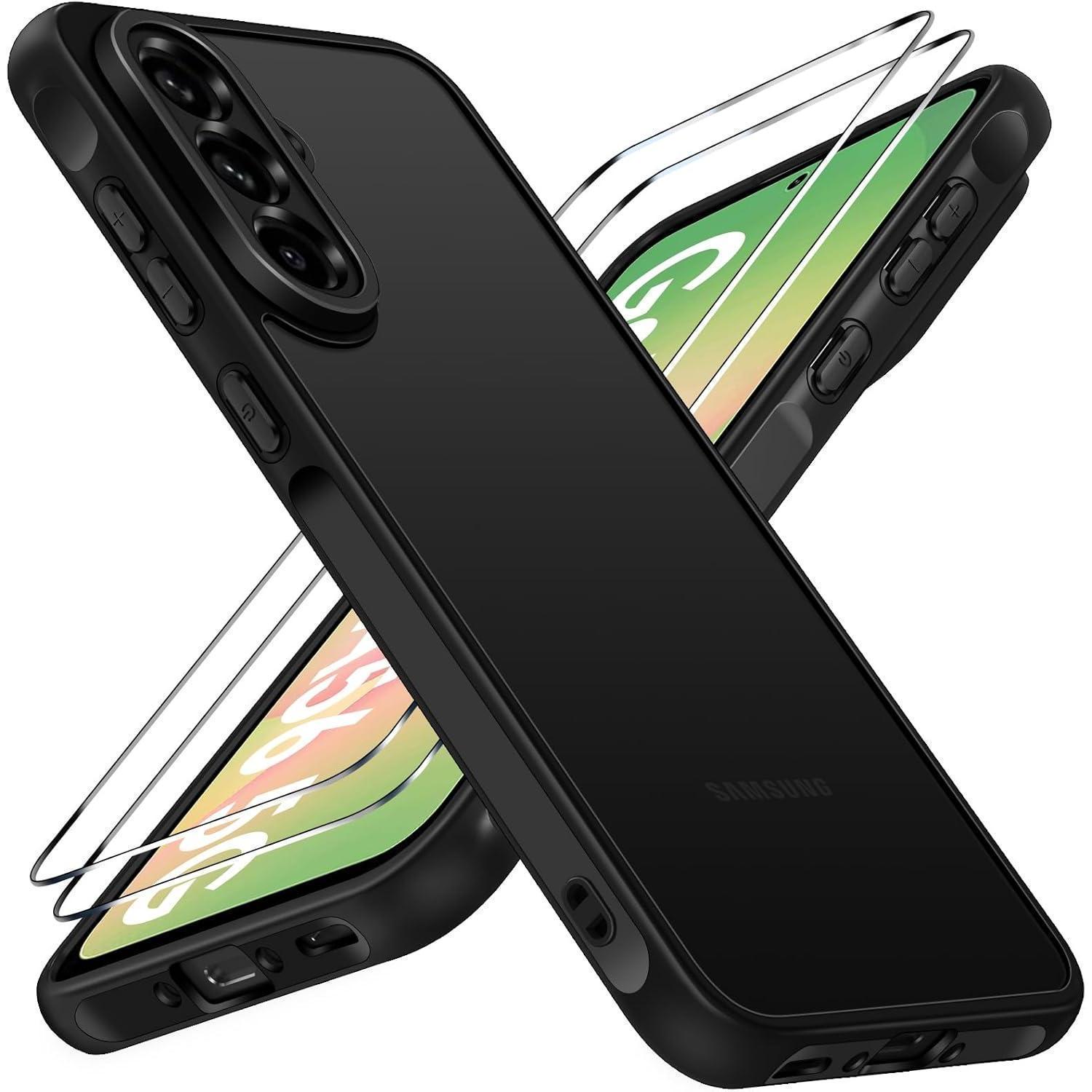 Handyhülle A56 5g Panzerglas Stoßfest Samsung Galaxy A56 5g Schwarz