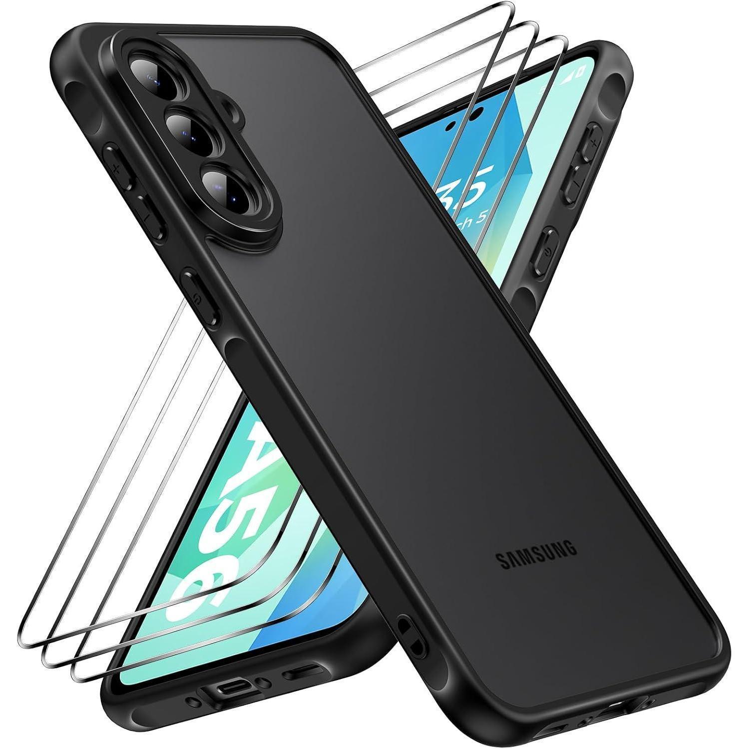 Handyhülle A56 5g Panzerglas 3er Samsung Galaxy A56 Schwarz