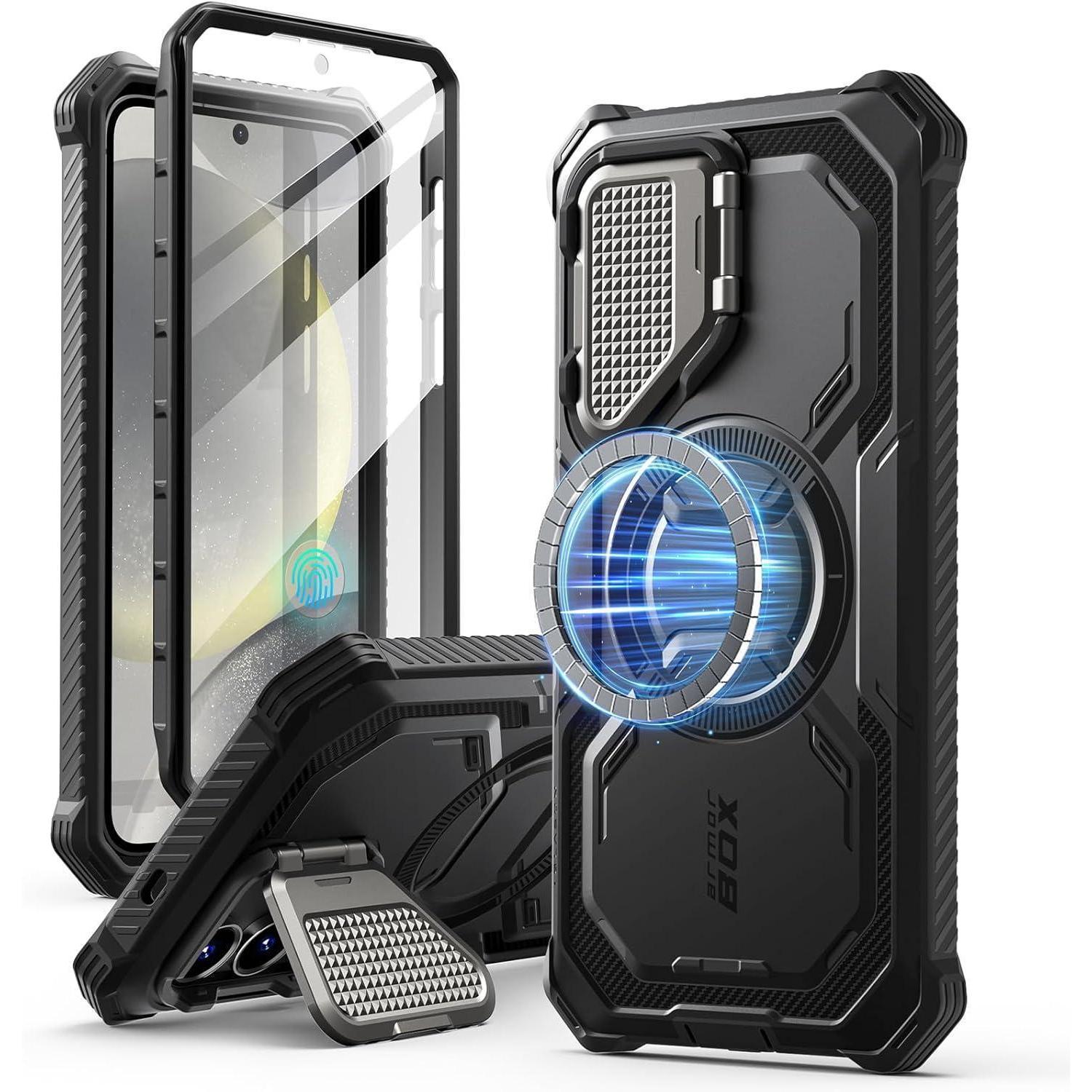 Handyhülle Galaxy S25 Magsafe Kameraschutz Bumper 360 Grad Schwarz