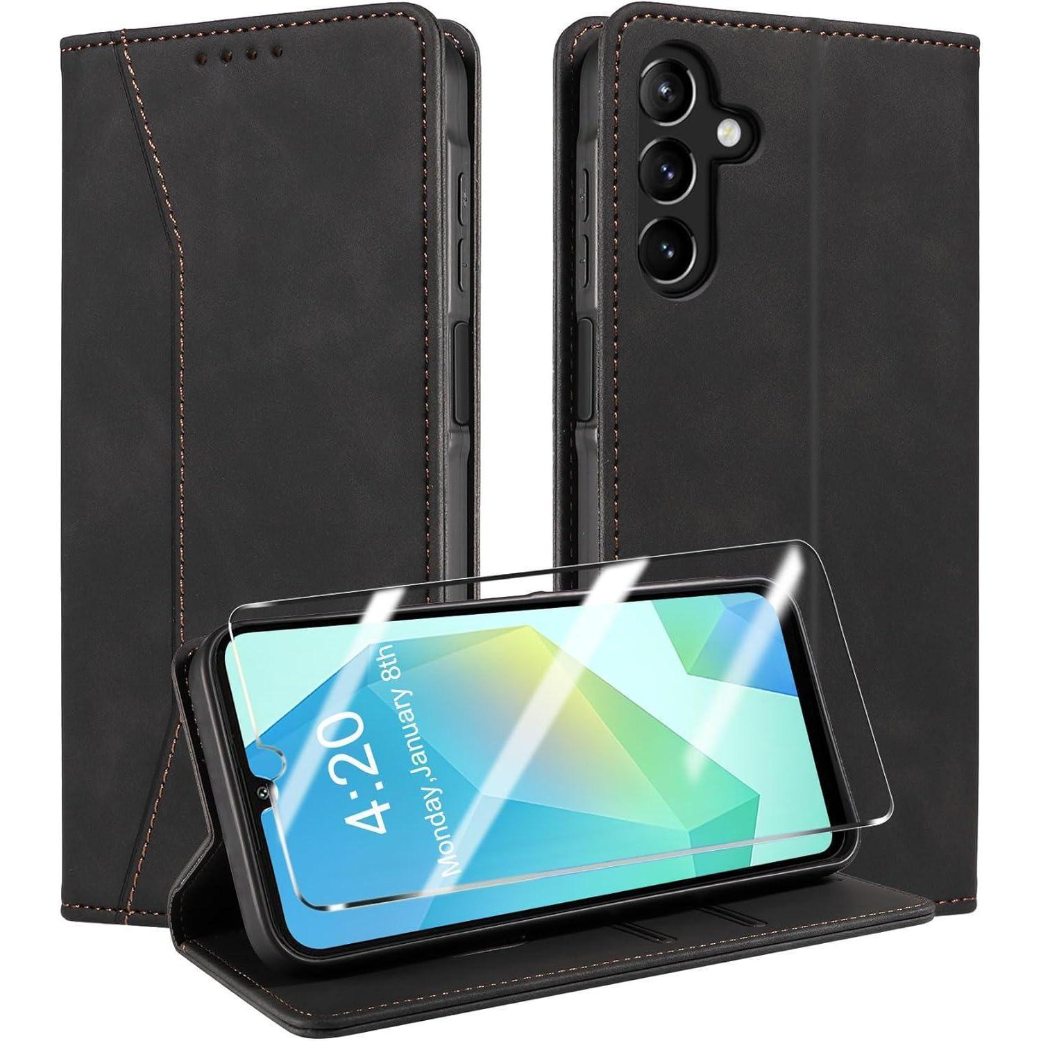 Handyhülle Leder Schwarz-a16 A26 Samsung Galaxy A16 4g A16 5g A26 5g