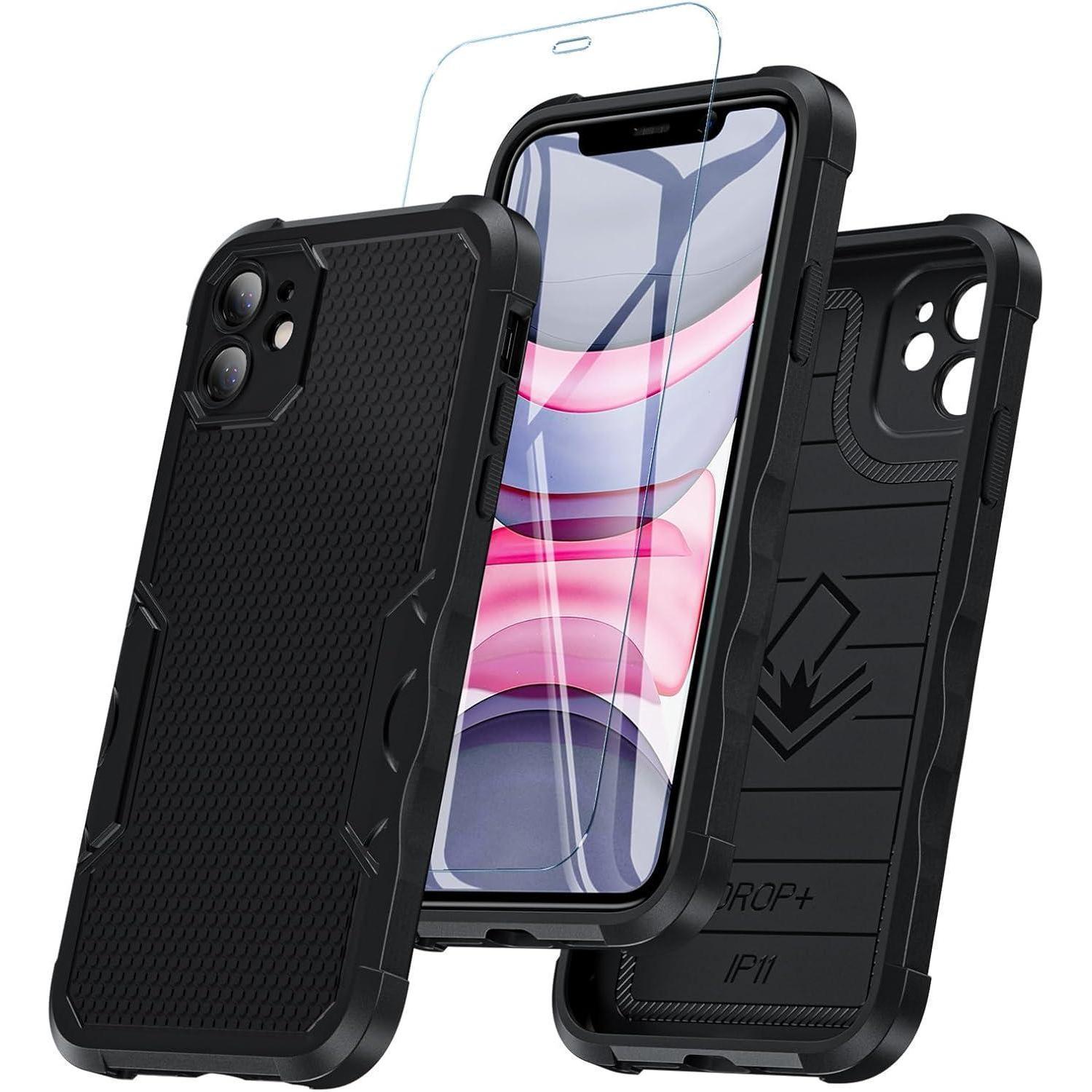 Handyhülle Stoßfest Displayschutzglas Iphone 11 Iphone 11-schwarz