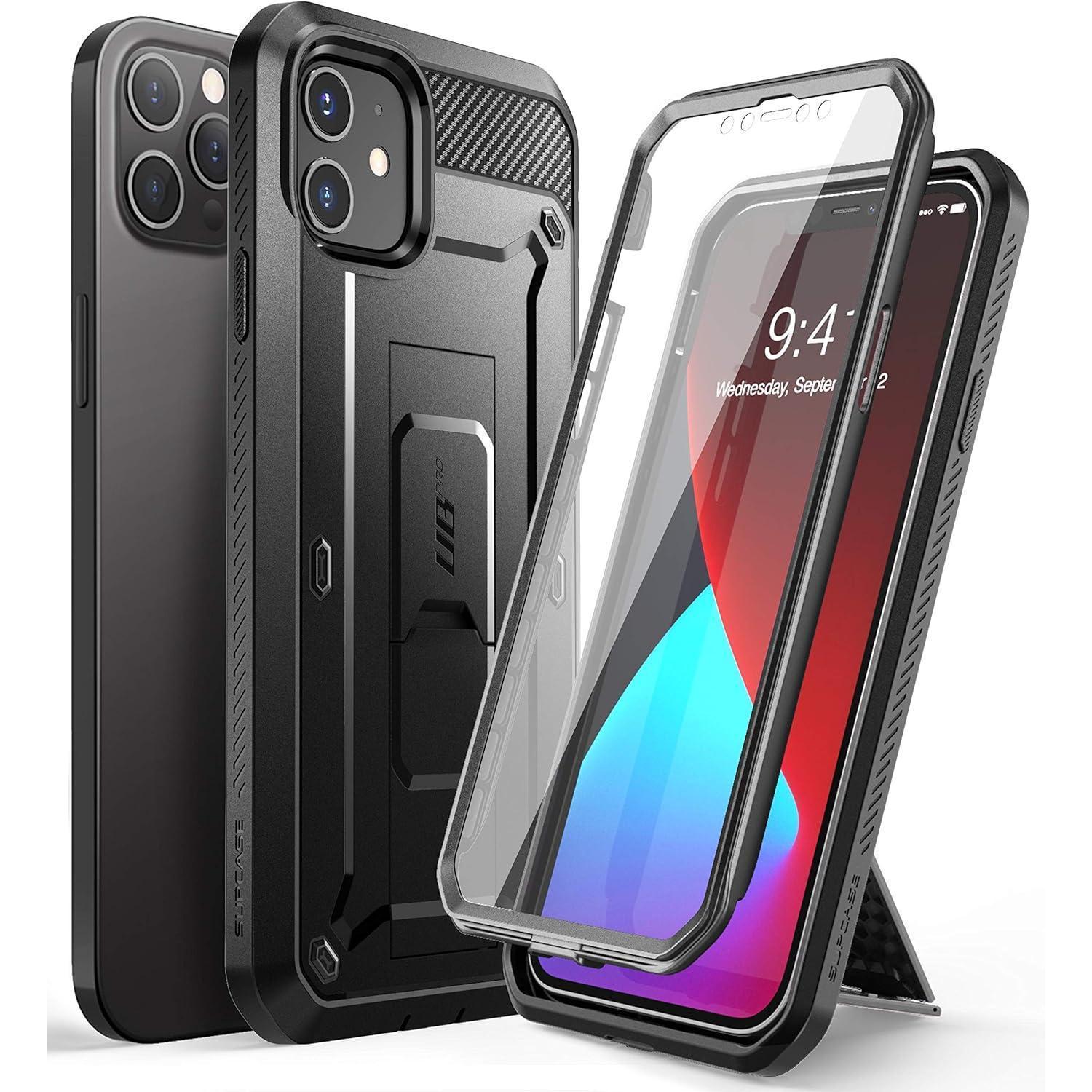 Handyhülle Iphone 12 12 Pro 6.1 Zoll 360 Grad Displayschutz Schwarz