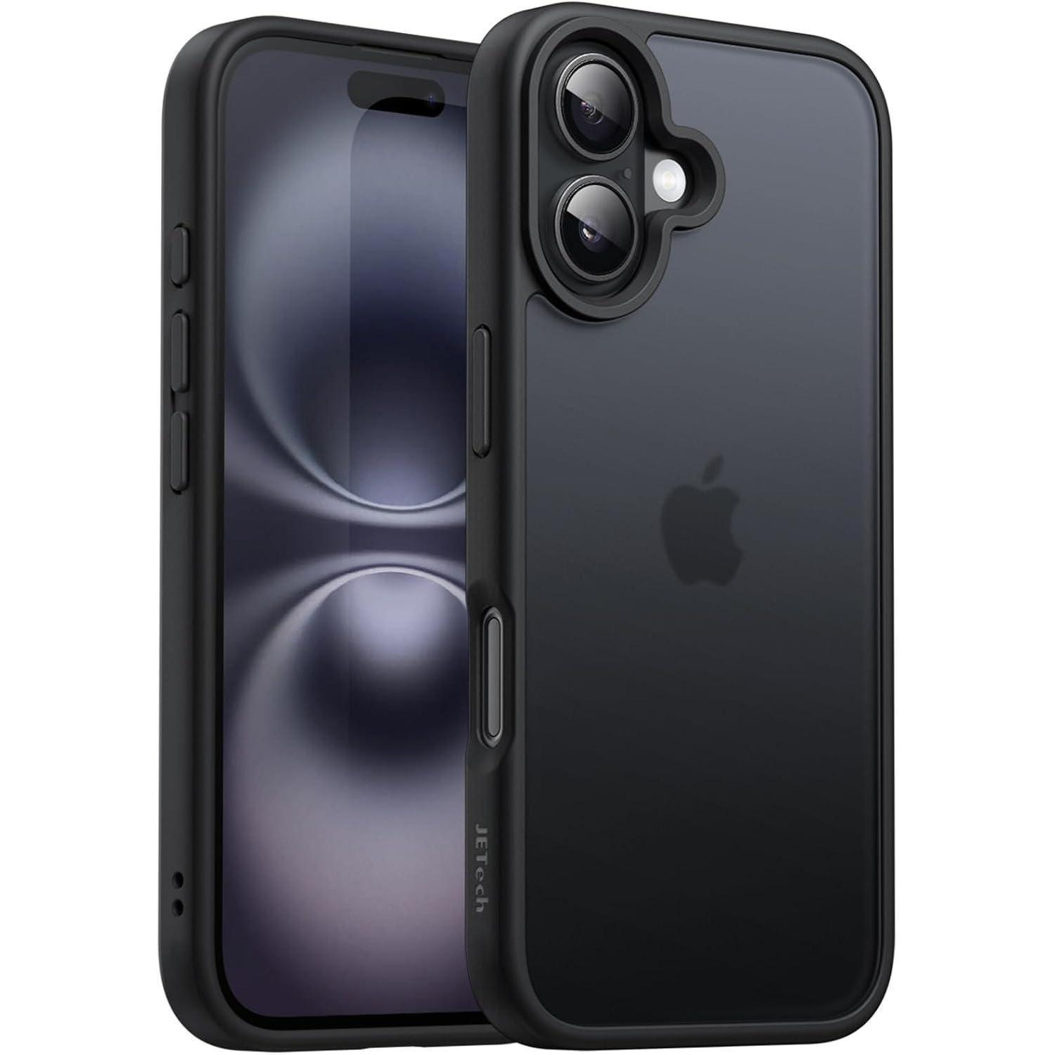 Handyhülle Iphone 16 6,1 Stoßfest Militärstandard Matt Schwarz