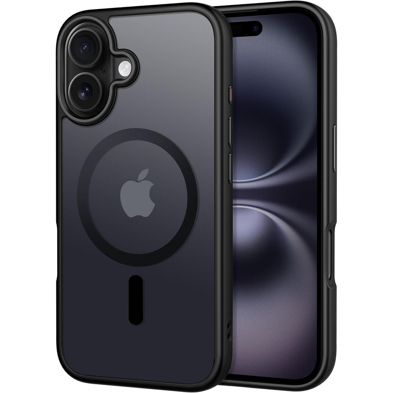 Handyhülle Iphone 16 Magsafe Kameraschutz Stoßfest Iphone 16 A-schwarz