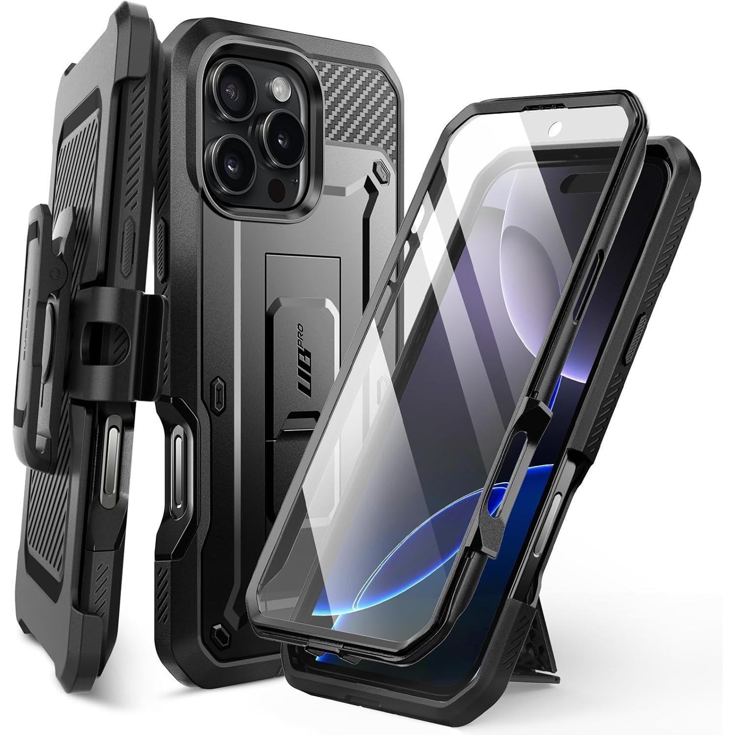 Handyhülle Iphone 16 Pro Max 360grad Bumper Displayschutz Schwarz