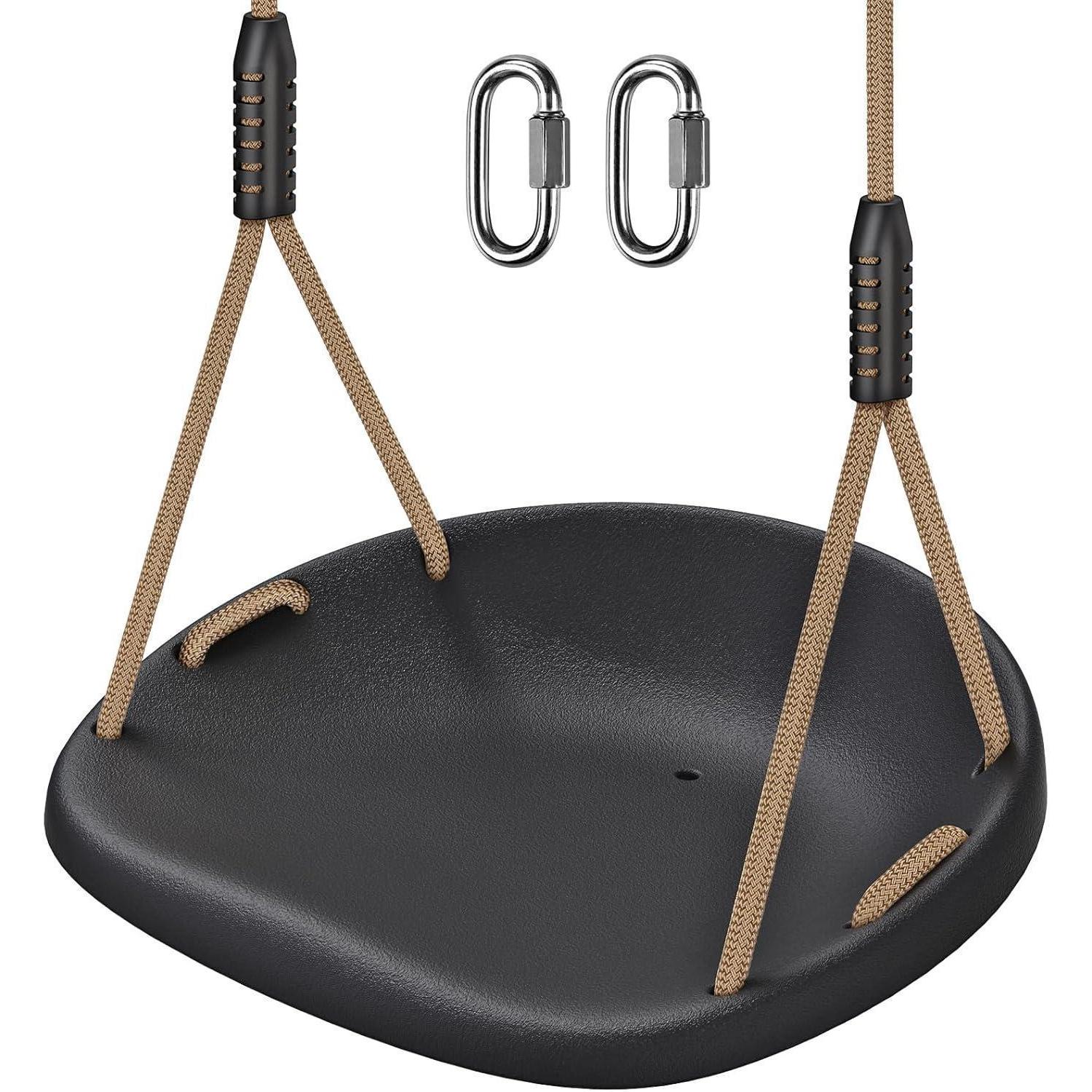 Heavy Duty Swing Seat Adjustable Rope Carabiners Cushion Style Non-slip
