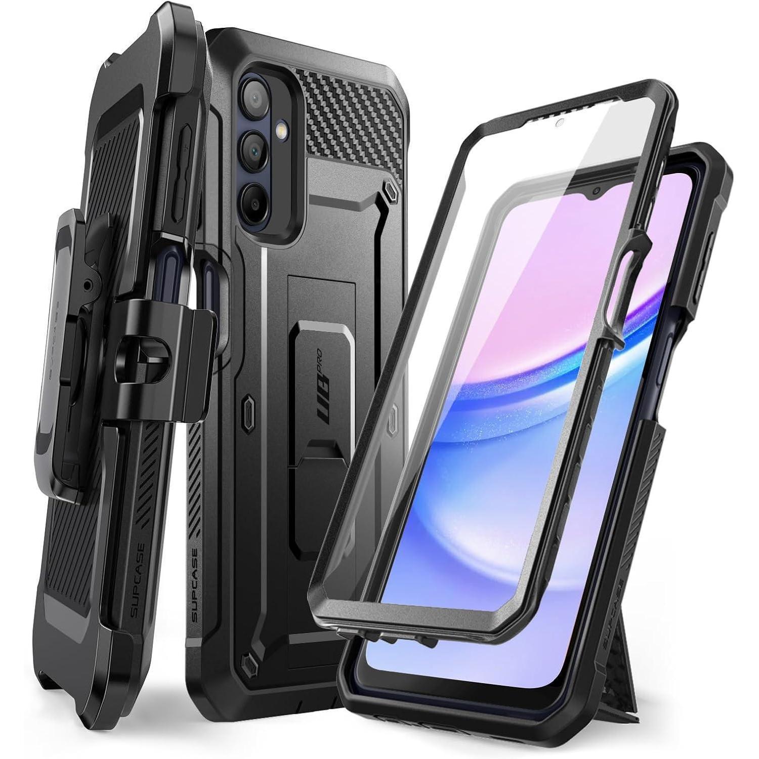 Hülle A15 5g Displayschutz 360 Ständer Gürtelclip Schwarz