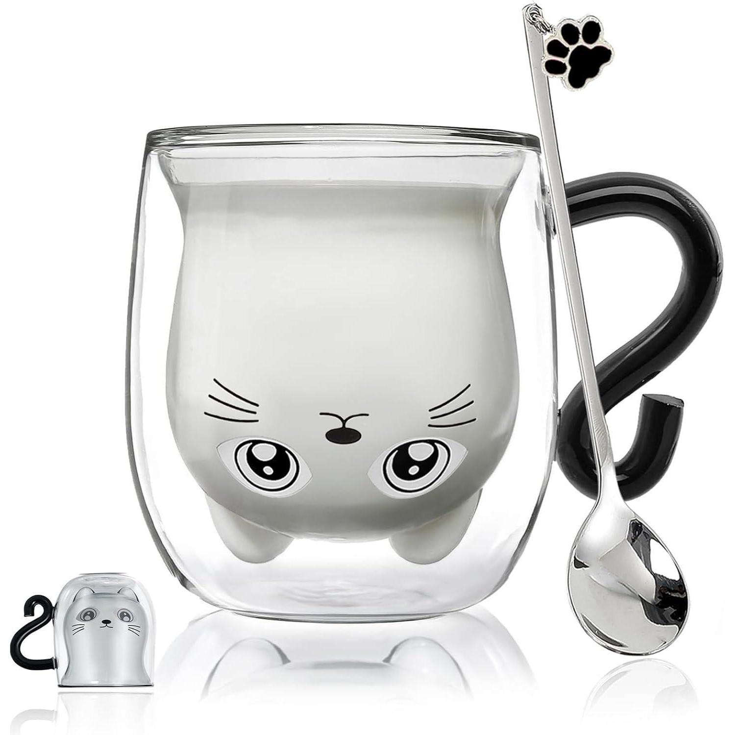 Kaffeegläser Katze Geschenke Frauen Cappuccino Schwarze Katzentasse
