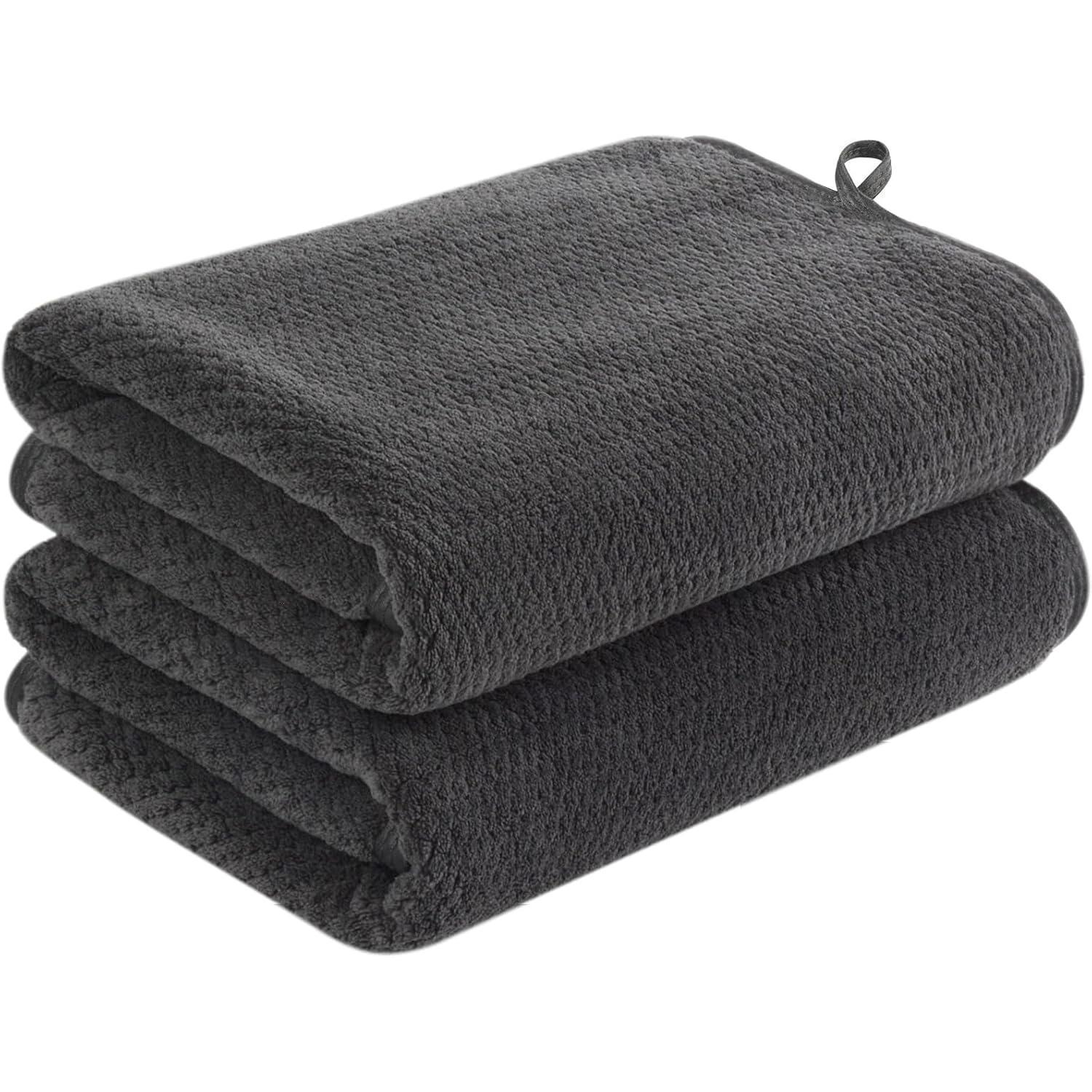 4er Pack Mikrofaser Handtuch Set 40x76cm Schwarz - Weich & Saugstark