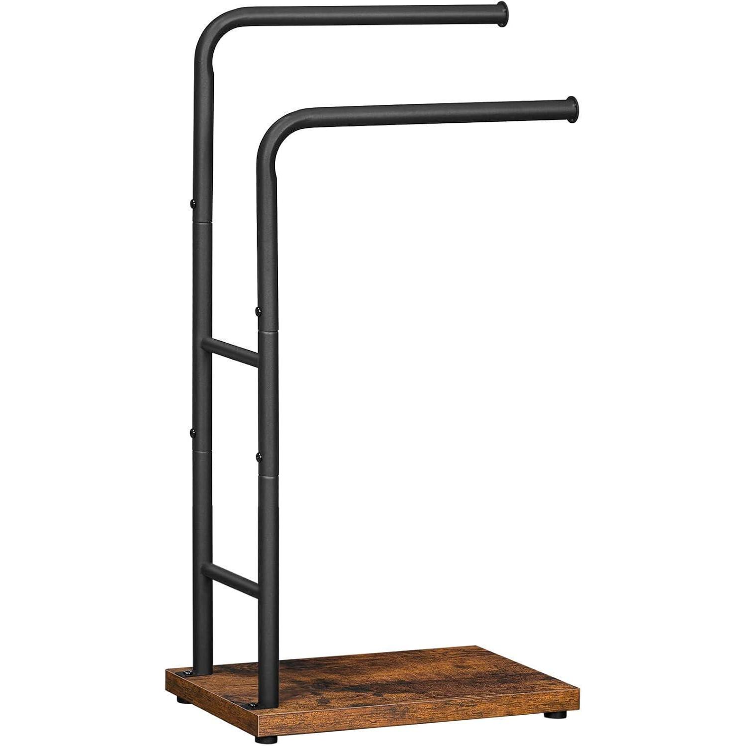 Handtuchständer Freistehend 2 Stangen 40 X 24 X 80,5 Cm Schwarz
