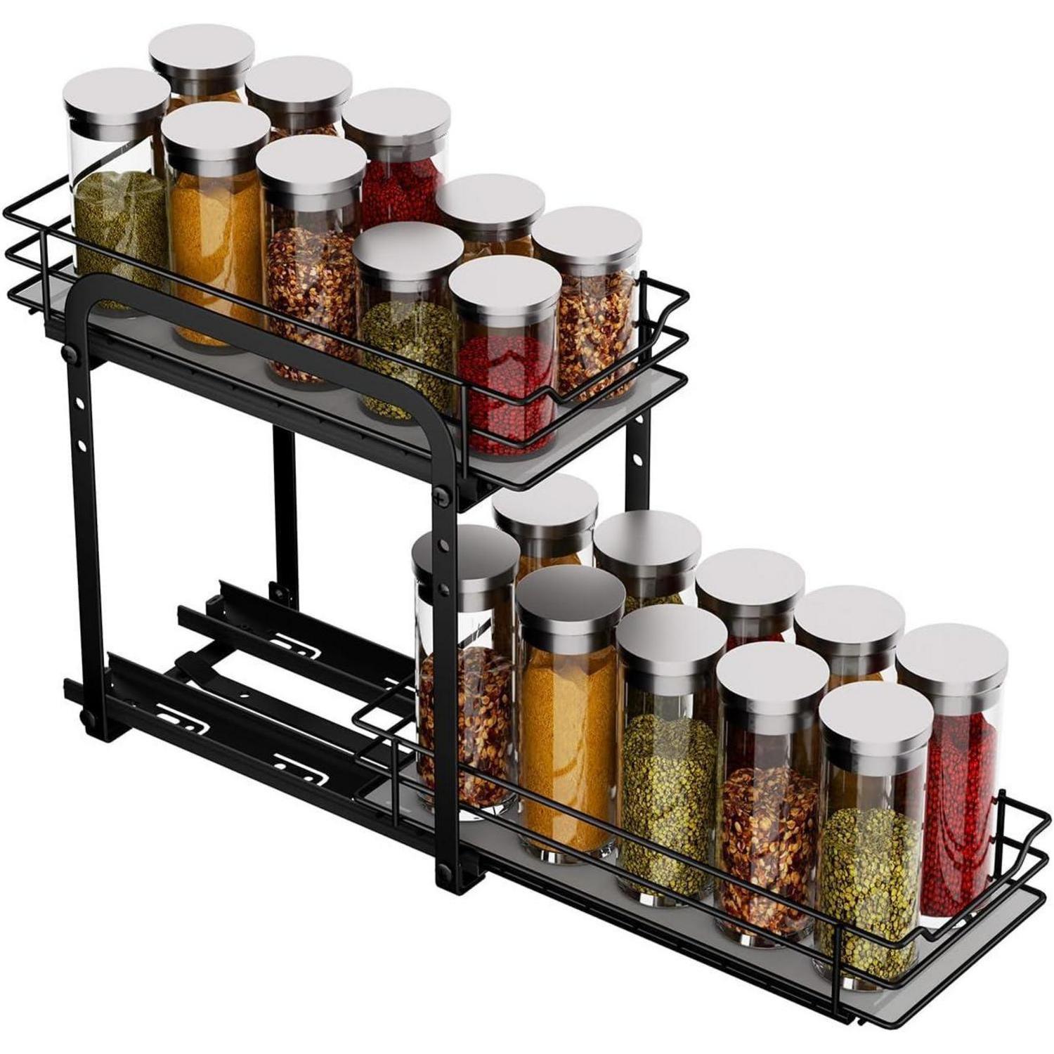 Gewürzregal Ausziehbar Schrank Organizer Küche 27x33.4x23.7cm