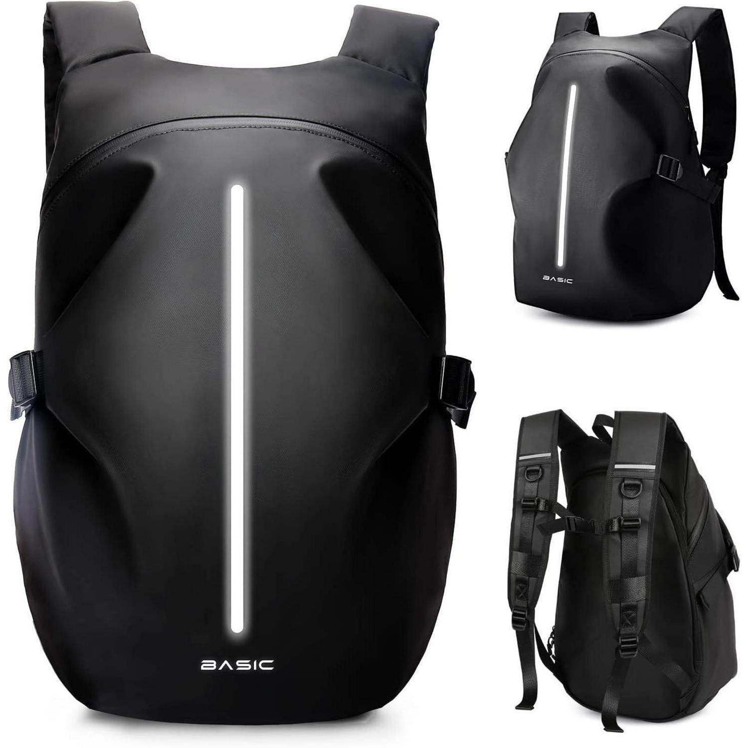 Motorradrucksack Helmrucksack Laptoptasche Herren Schwarz B-schwarz L