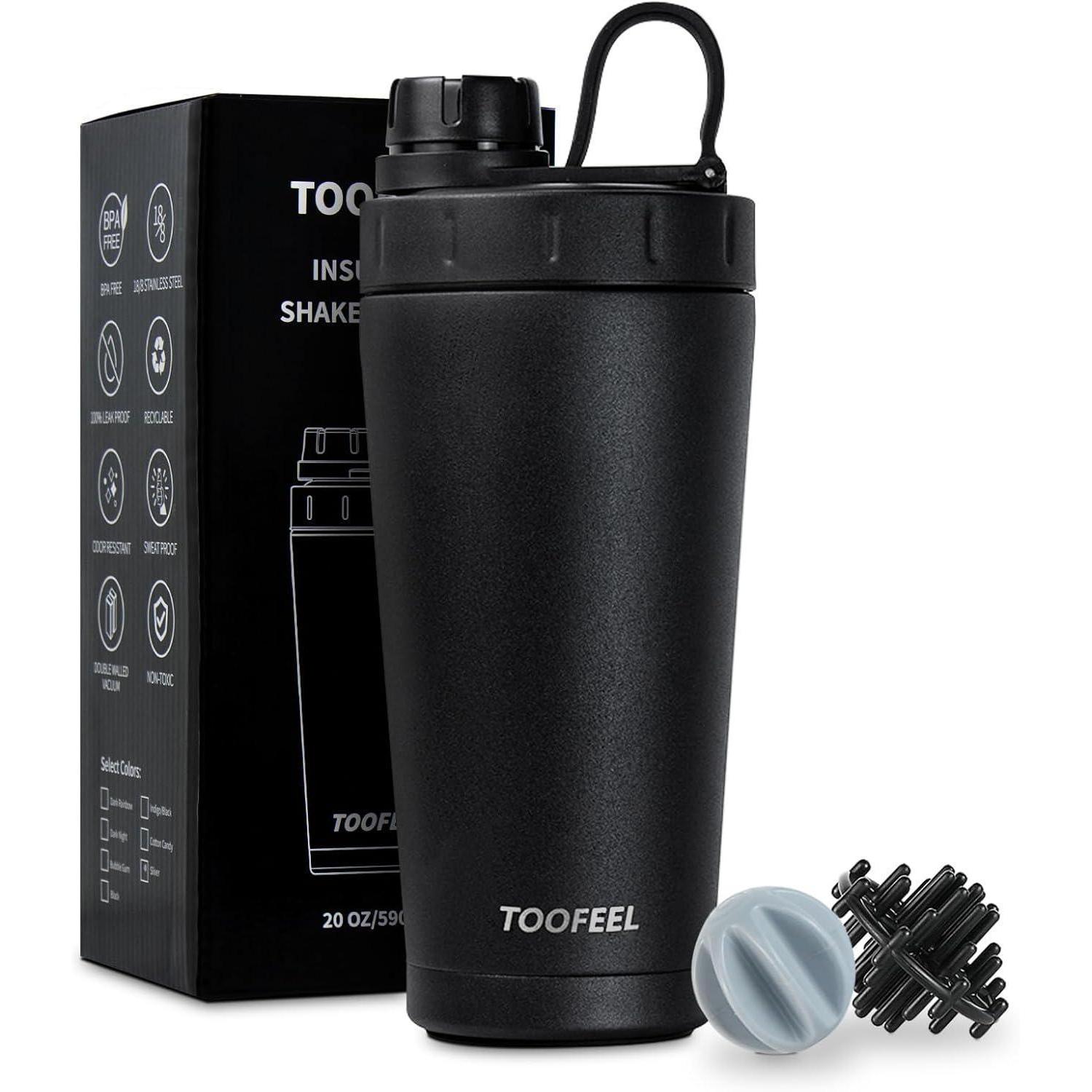 Toofeel Edelstahl Shaker Flasche Protein Shakes Isoliert 20oz Gym Workout