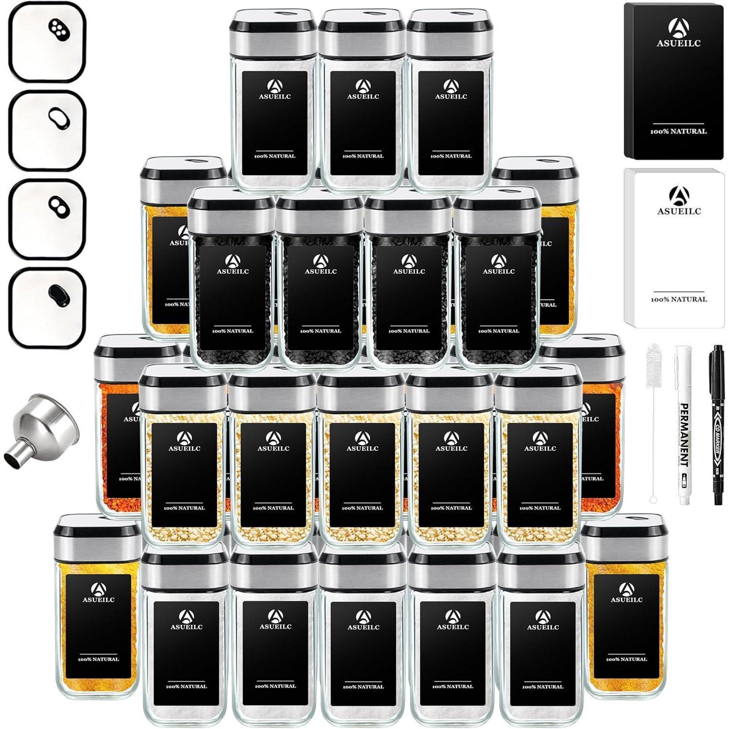 35 Gewürzdosen Set Glas Gewürzgläser Drei Kaliber Einstellbar