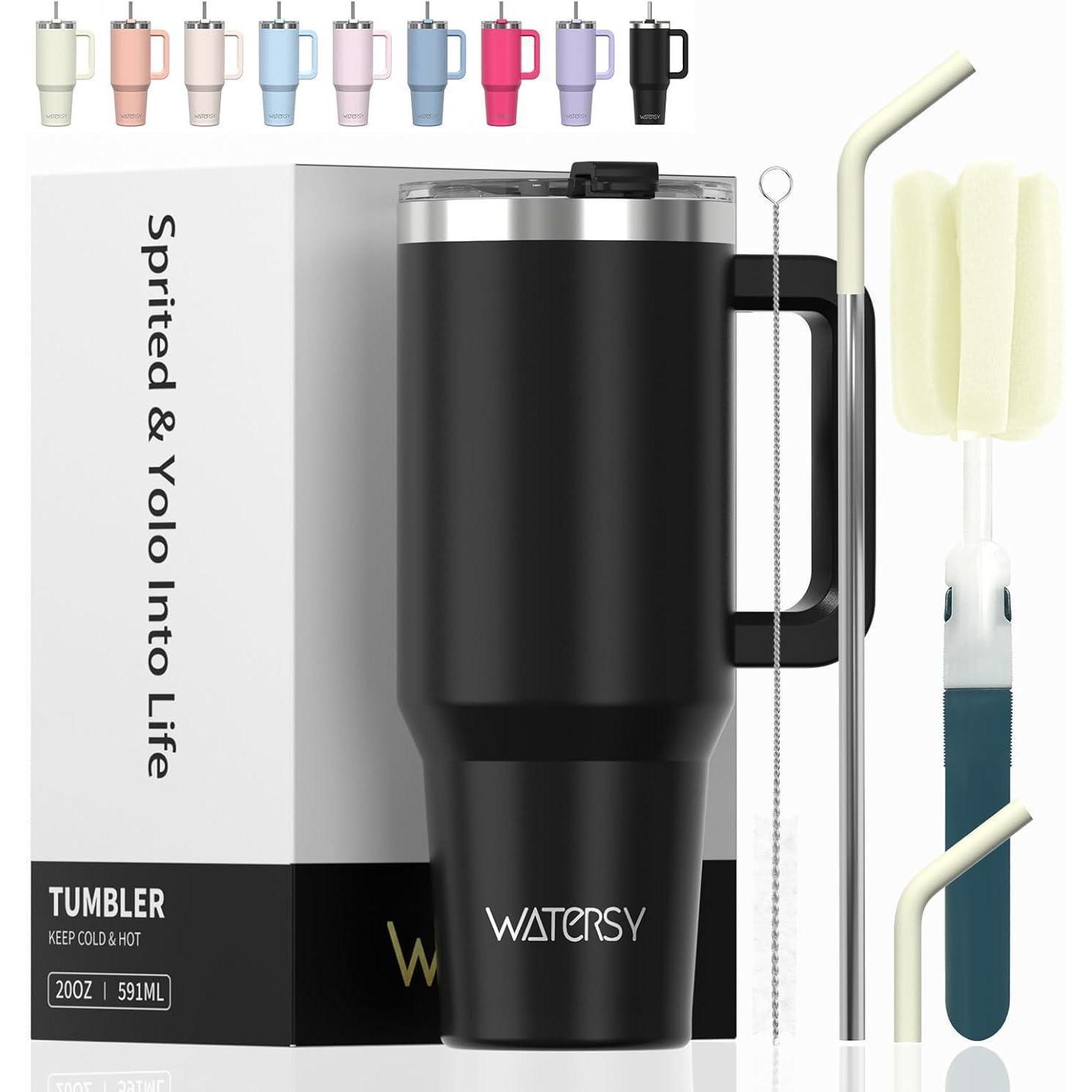 Thermobecher Kaffeebecher 20oz Edelstahl Doppelwandig 591 Ml Schwarz