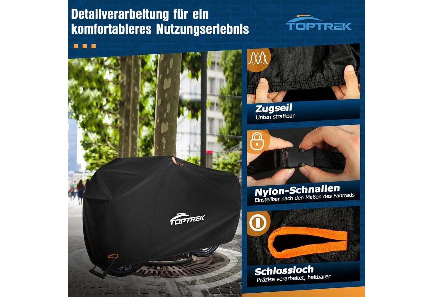 Toptrek Fahrradabdeckung Wasserdicht 420d Oxford-gewebe Regenschutz