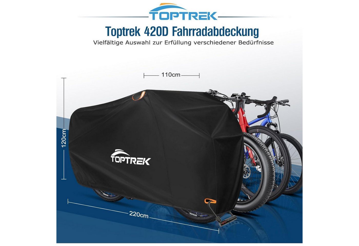 Toptrek Fahrradabdeckung Wasserdicht 420d Oxford-gewebe Regenschutz Bild 3