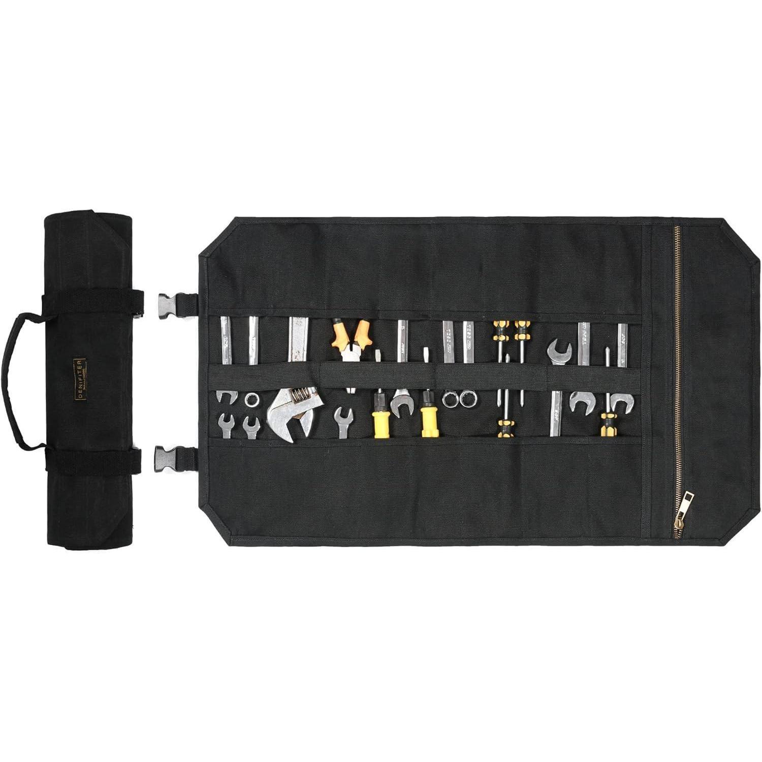 Werkzeug Rolltasche Organizer Segeltuch L 63.5 Cm H 36.5 Cm Schwarz