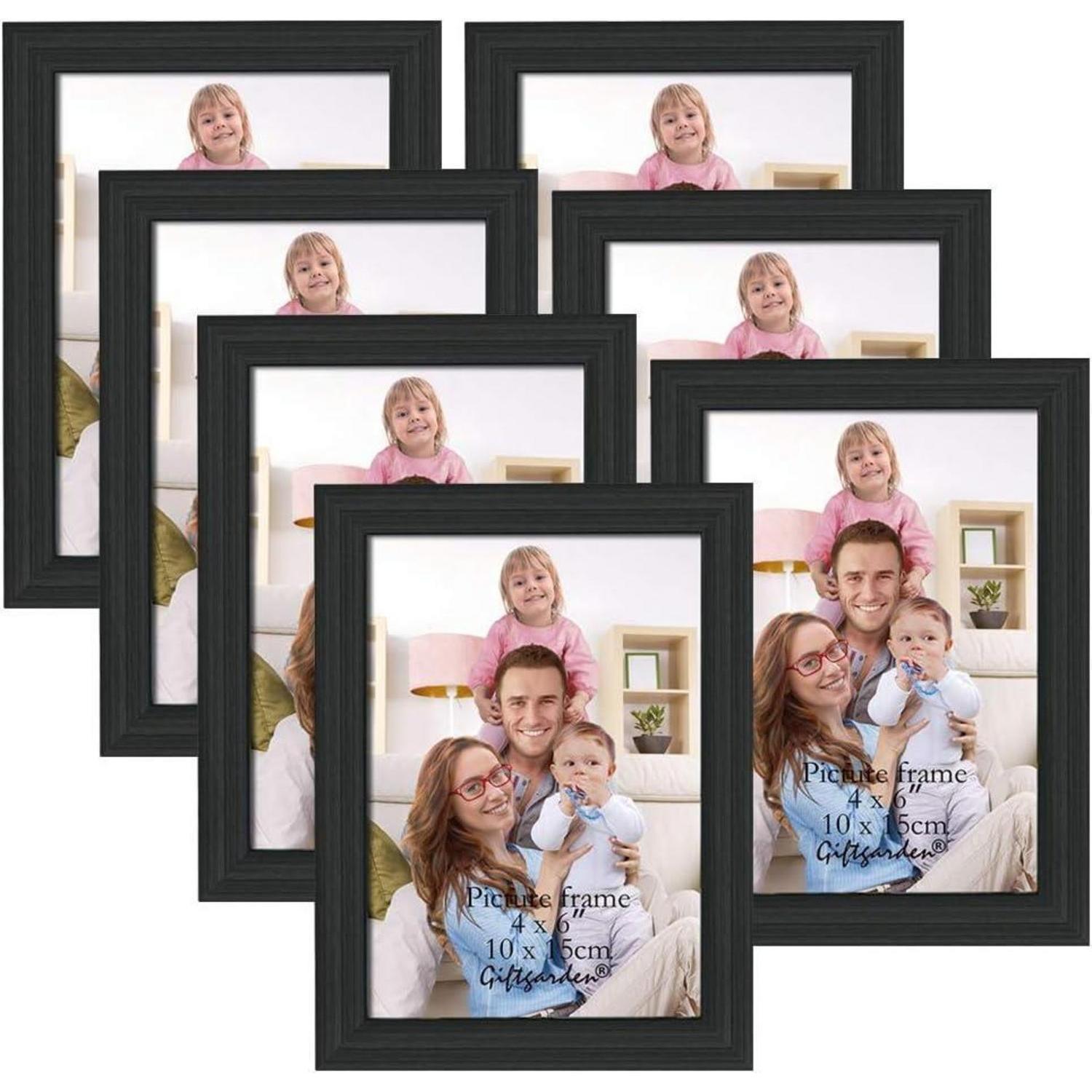 Giftgarden 7er Bilderrahmen Set Collage 10x15 Cm Schwarz Wall & Tabletop Frame