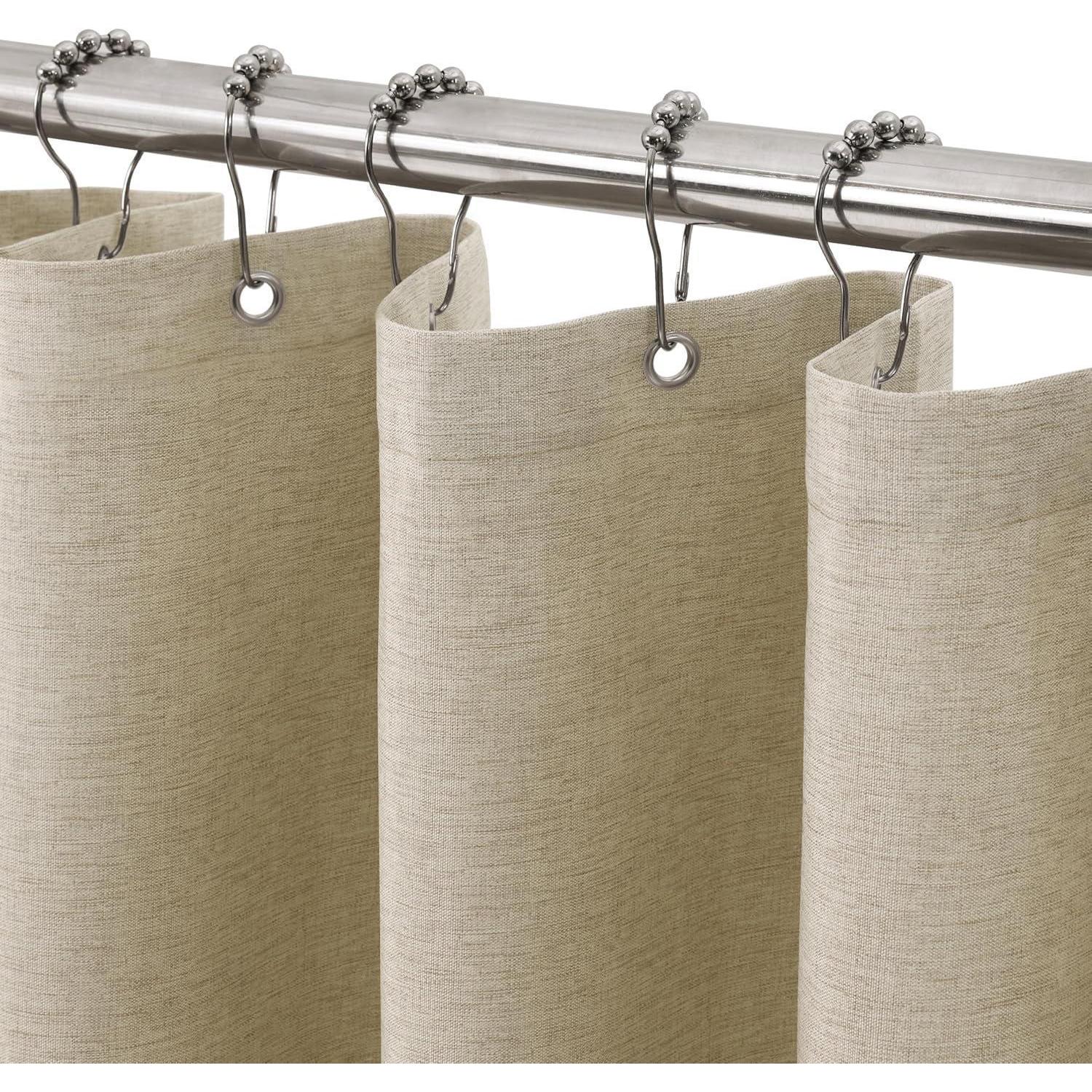 Duschvorhang Metallringe Leinen Taupe H182 X B122 Cm 1er Pack