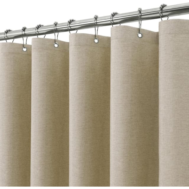 Duschvorhang Metallringe Leinen Taupe H182 X B275 Cm 1er Pack
