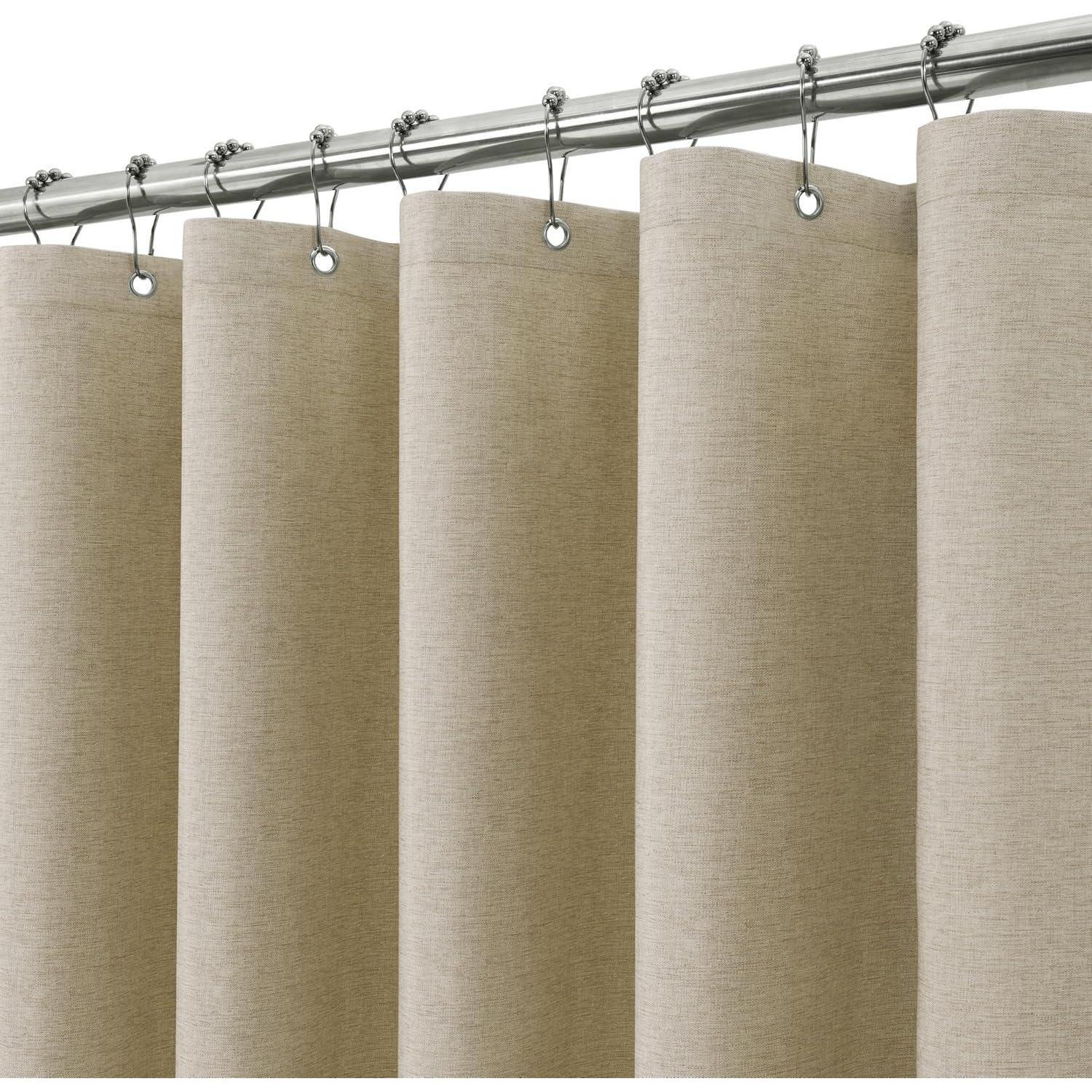 Duschvorhang Metallringe Leinen Taupe H244 X B182 Cm 1er Pack