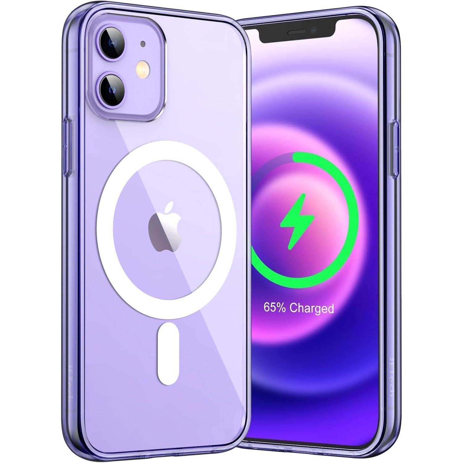 Handyhülle Iphone 12 12 Pro Magsafe Stoßfest Transparent Dunkellila