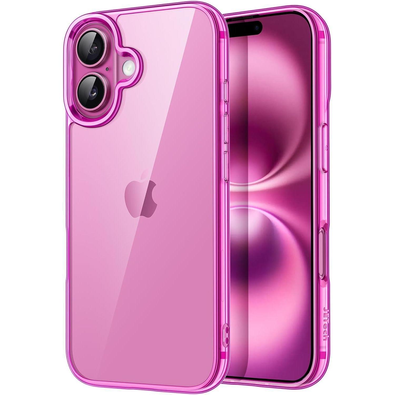 Handyhülle Iphone 16 6 1 Stoßfest Transparent Anti Kratzer Rosa