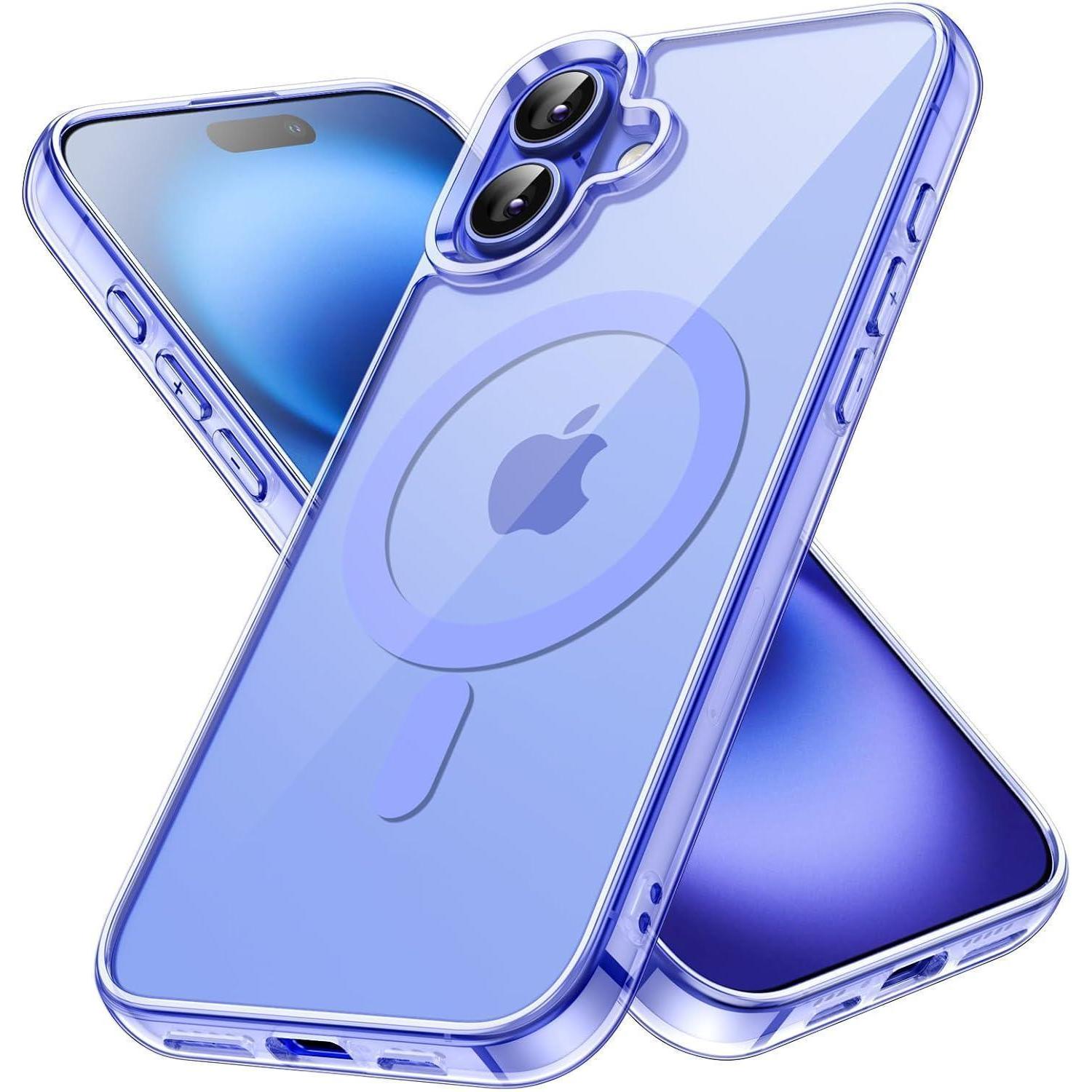 Handyhülle Iphone 16 6,1 Zoll Magsafe Stoßfest Transparent Ultramarin