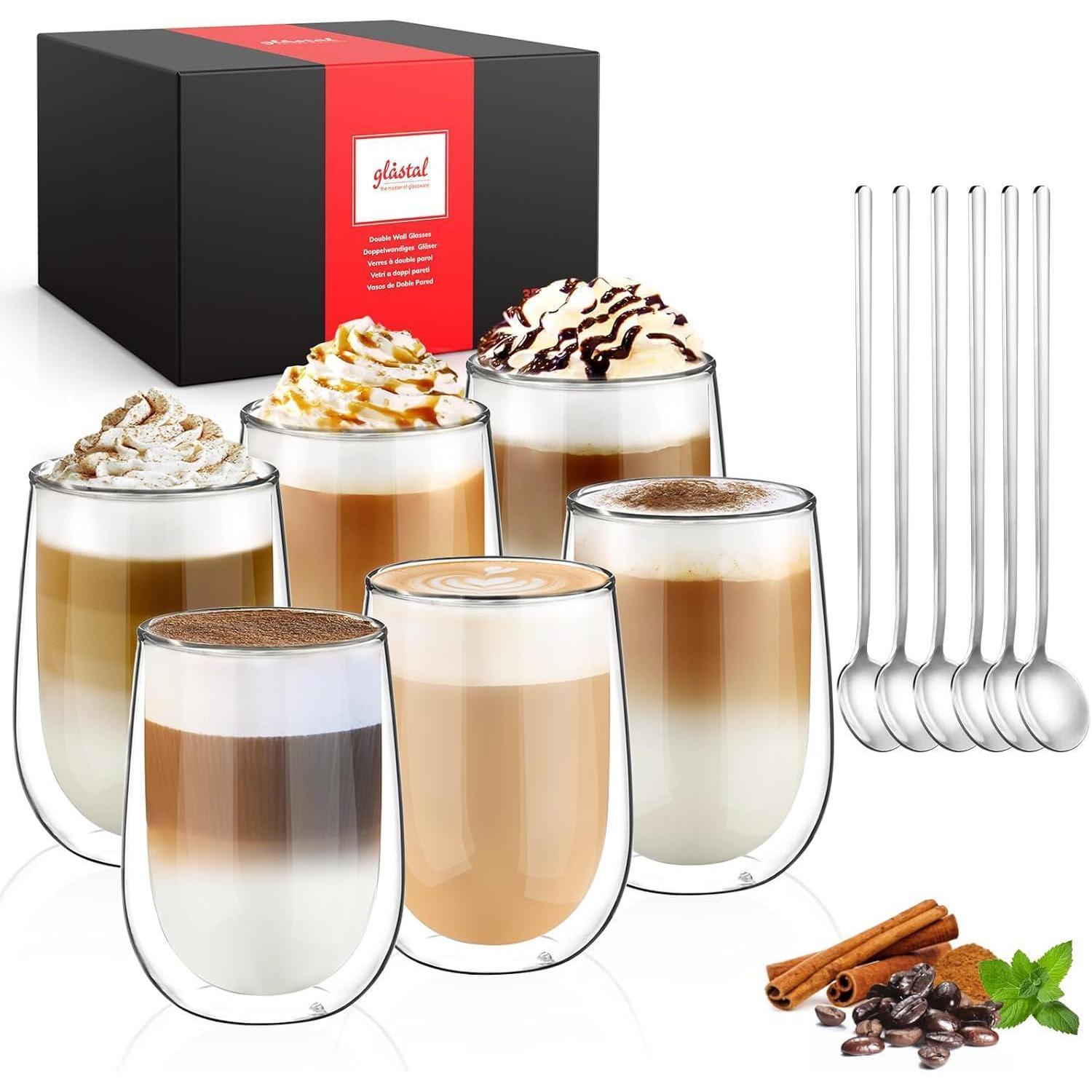 6er Set Glastal 350ml Doppelwandige Latte Macchiato Gläser Borosilikatglas